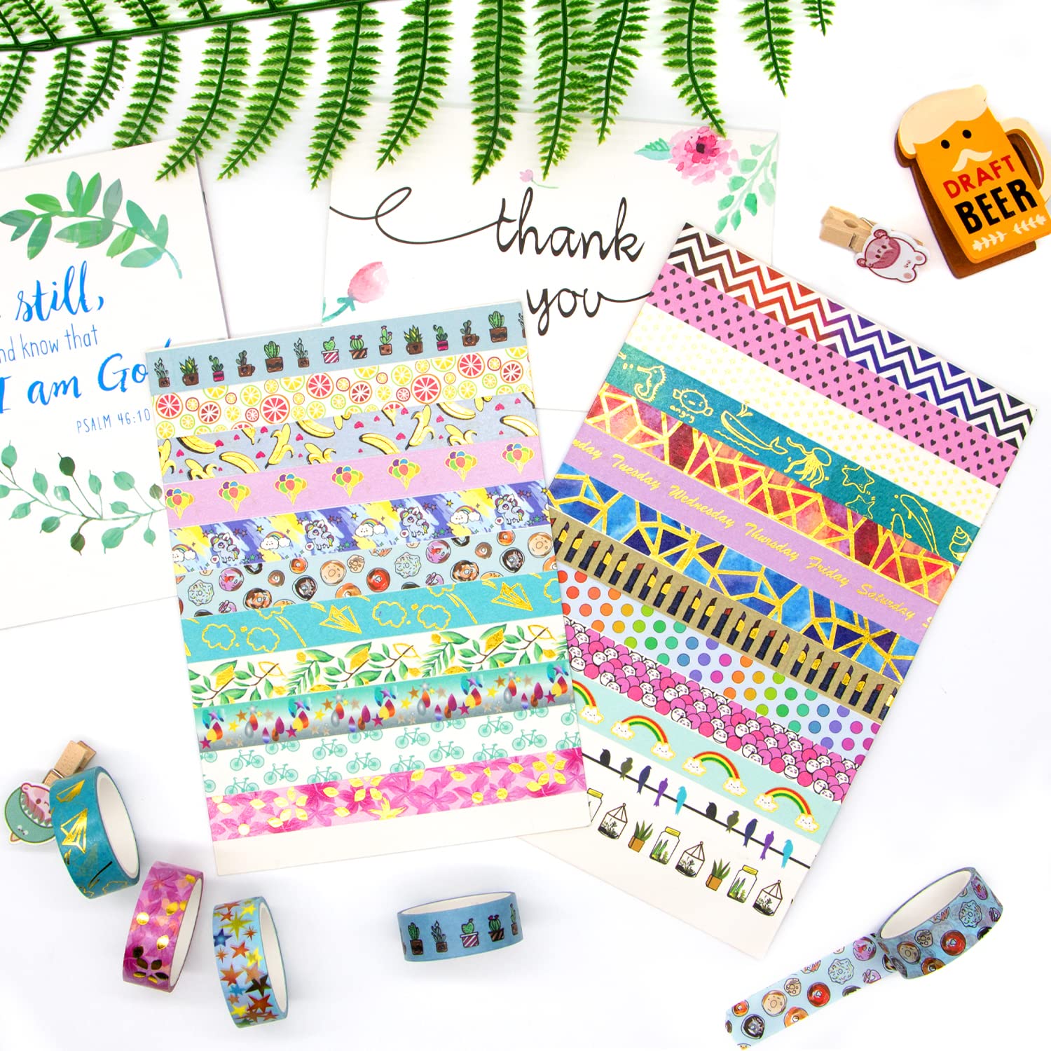 30 Rolls Gold Foil Washi Tape - 15mm Wide Decorative Masking Tape for Scrapbooking, Bullet Journaling, Planner Decor, DIY Arts & Crafts - Perfect for Gift Wrapping, Home Decor, and Party Supplies