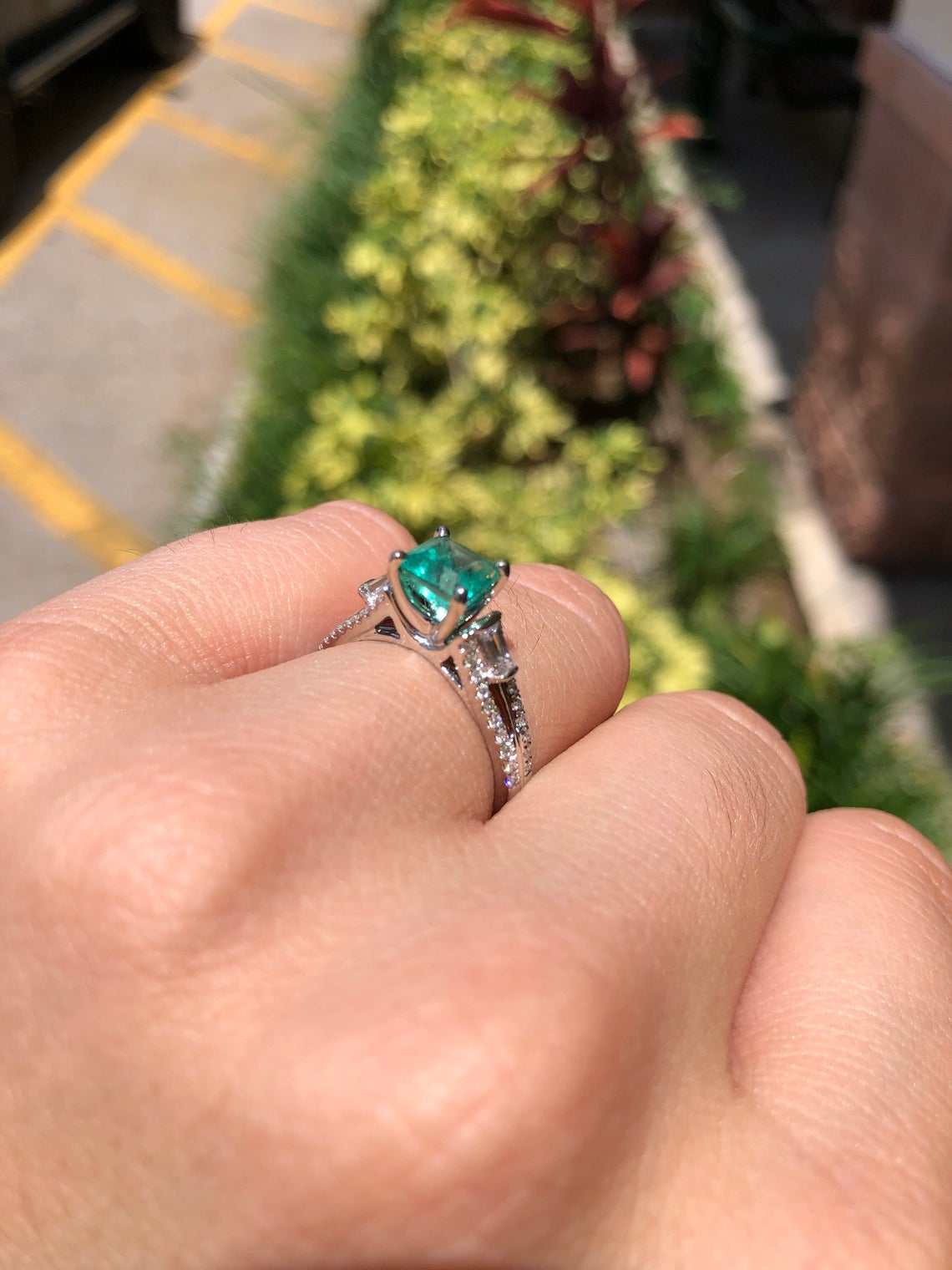 1.68tcw Colombian Emerald Solitaire Ring with Diamond Accents in 14K Gold - Perfect for Engagement, Anniversary & Special Occasions