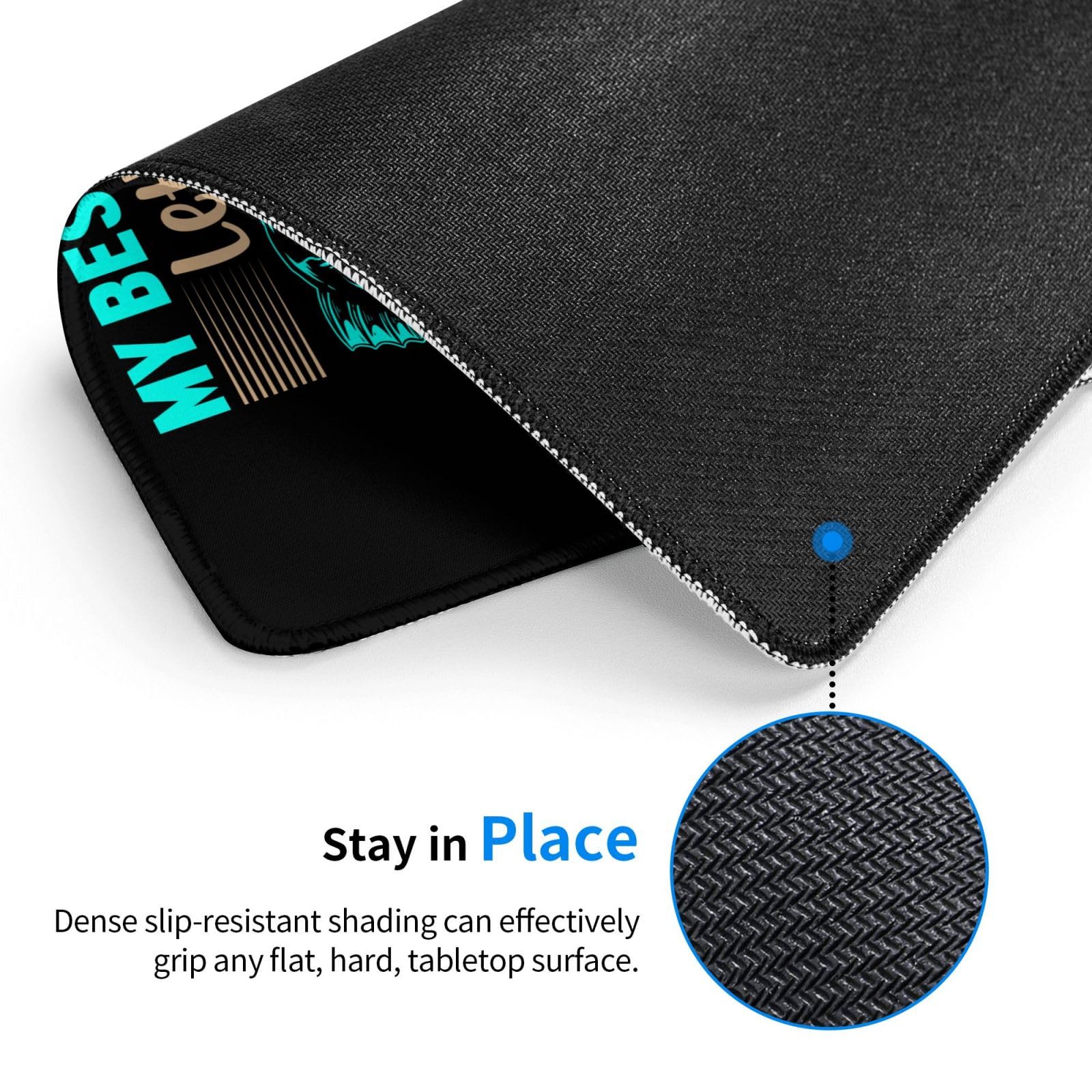 Waterproof Non-Slip Rubber Base Mouse Pad - 10x12 Inch Gaming & Office Mousepad for PC/Laptop - Perfect for Fishing Enthusiasts, Gamers & Office Work