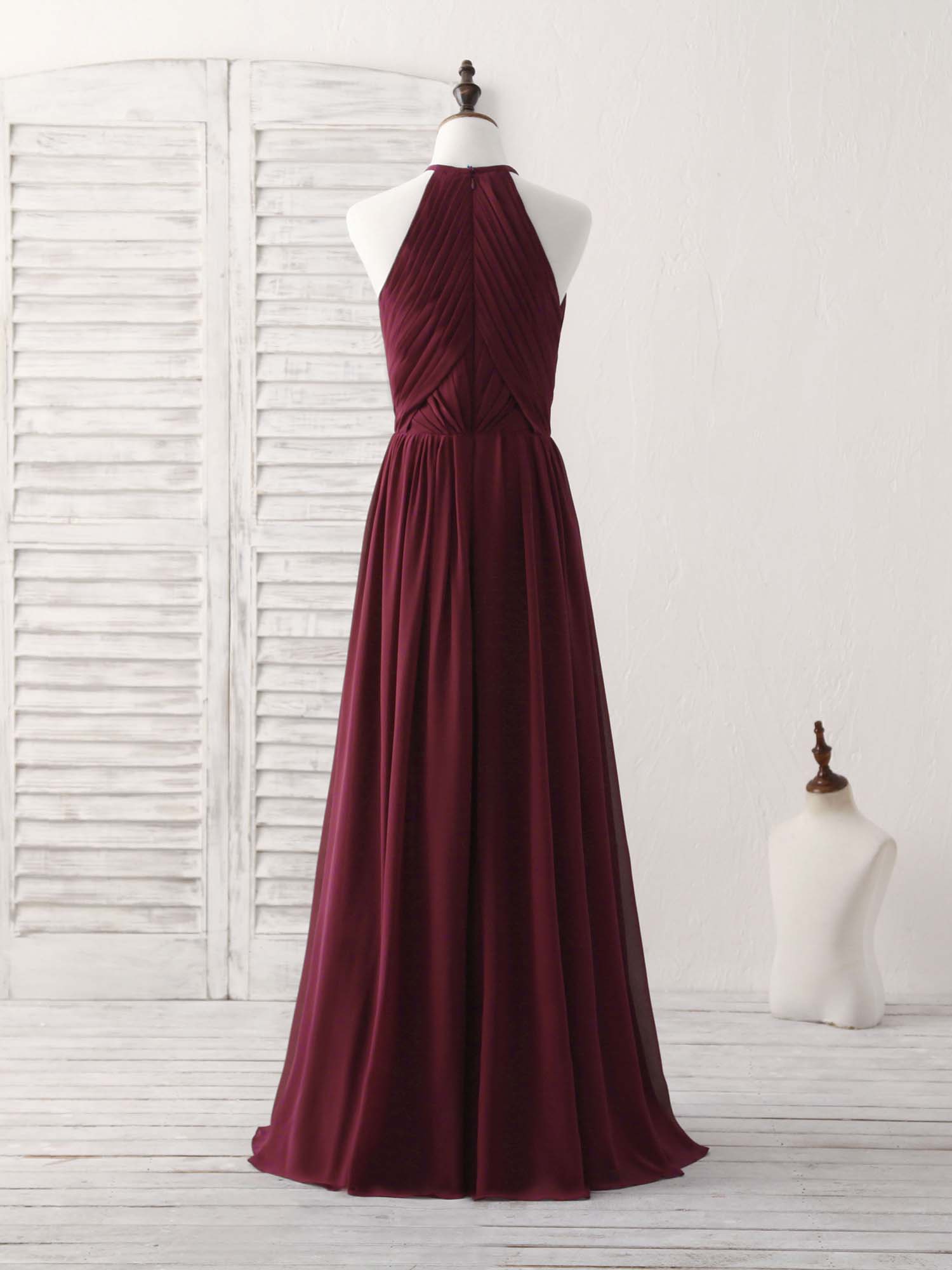 Elegant Burgundy Chiffon Long Prom Dress | Formal Evening Gown for Women | Perfect for Homecoming, Prom Night & Special Occasions