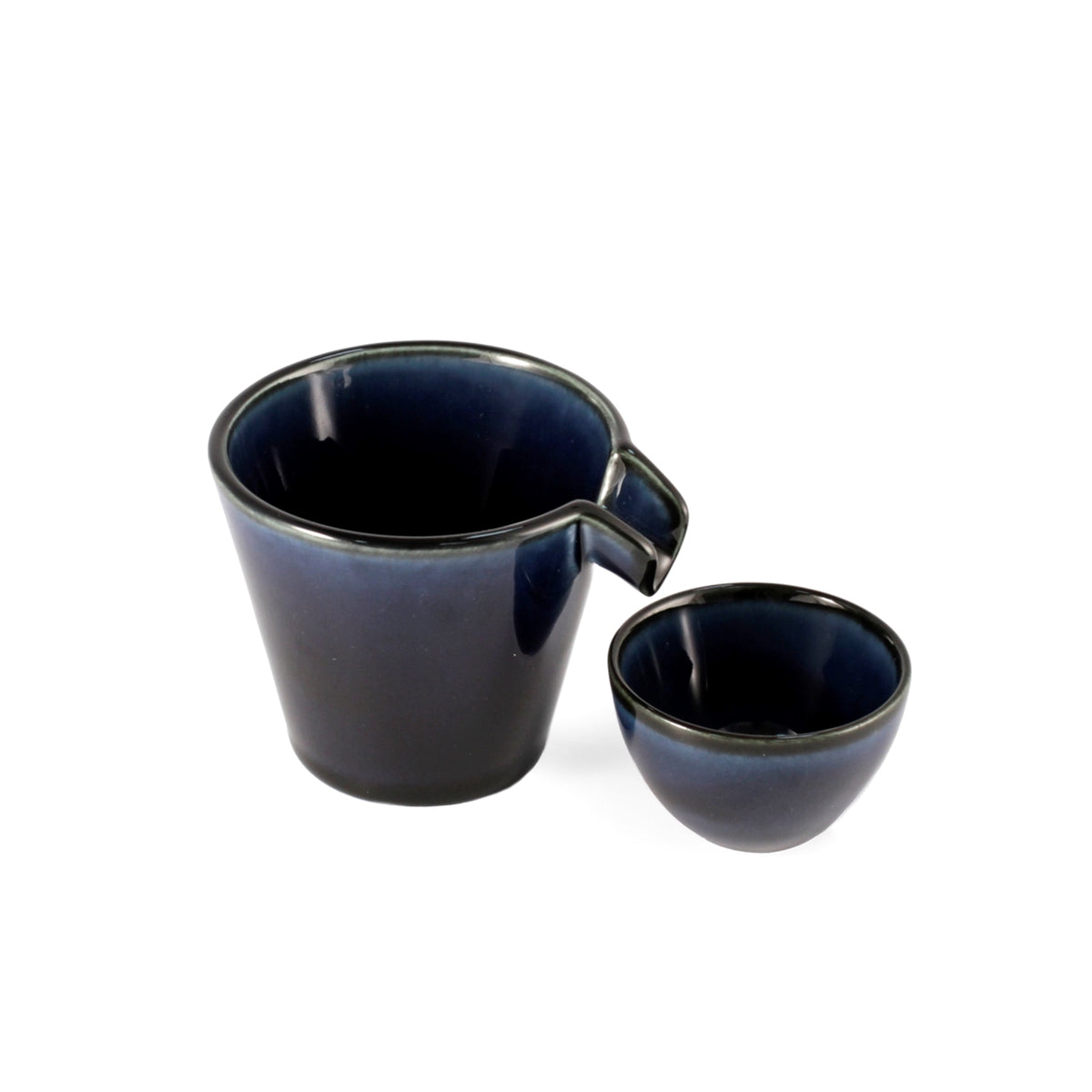 Premium Cobalt Blue Glossy Ceramic Sake Cup - 1.3 oz Japanese Drinking Vessel for Sake, Tea, and Cocktails - Elegant Tableware for Dining, Gifts, and Home Decor