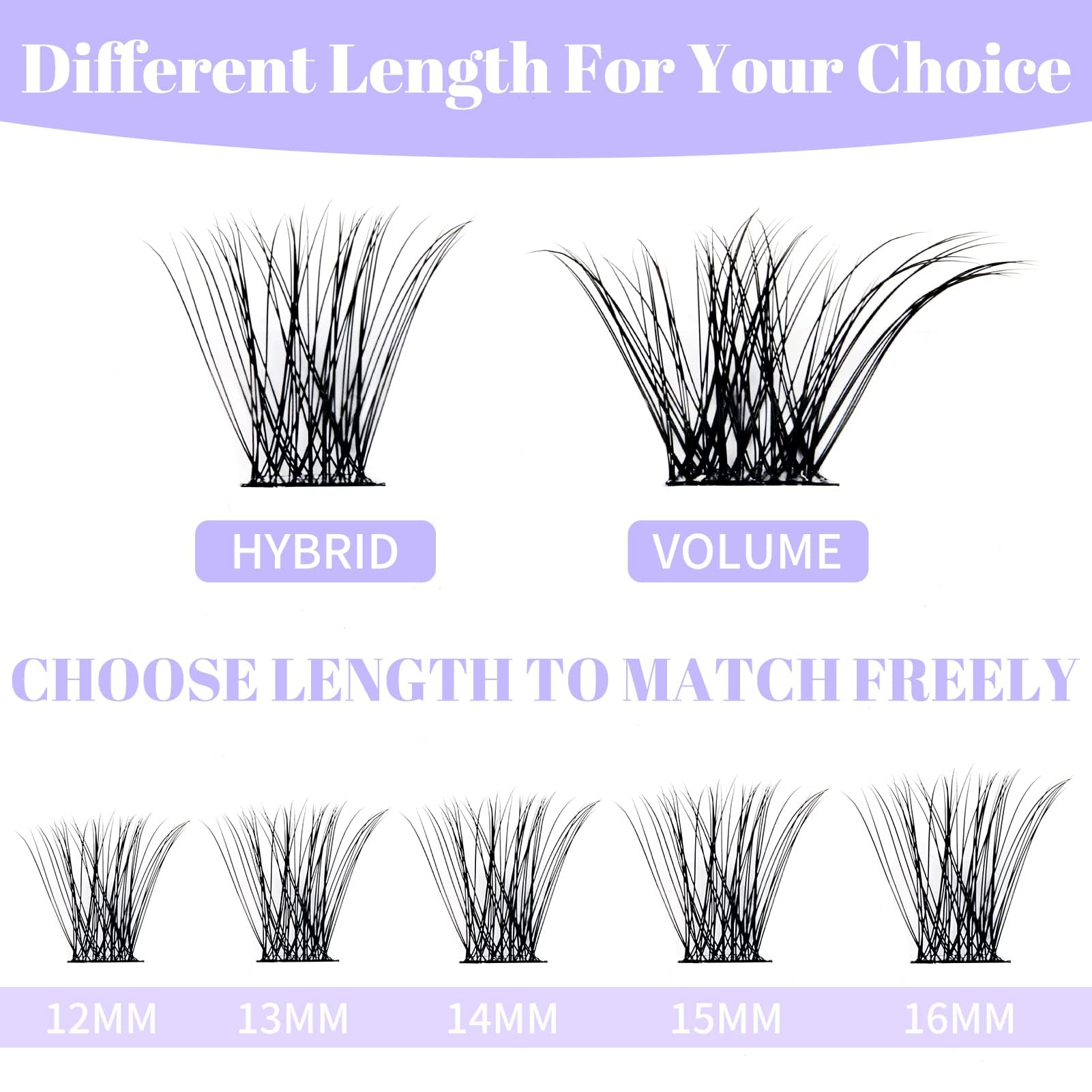 DIY Lash Clusters for Home Use - Ultra-Light Natural Fluffy Wispy Waterproof Anime Manga Cat Eye D Curl 12-16mm C3+C9 FD318 - Perfect for Cosplay, Daily Wear & Special Occasions