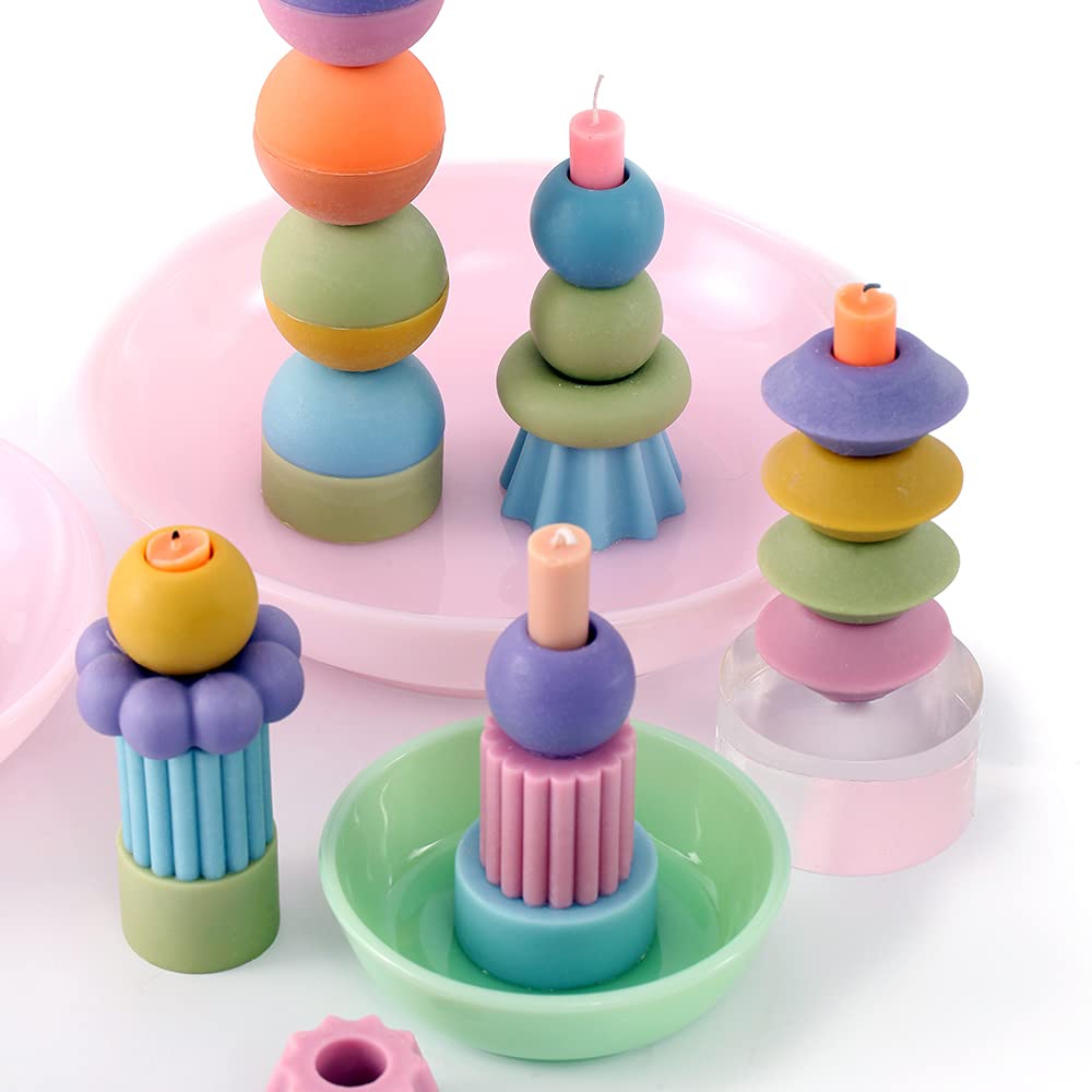 Premium Silicone Stackable Candle Molds Set - DIY Aromatherapy Candle Making Kit for Home Decor, Wedding Centerpieces & Spa Relaxation Gifts