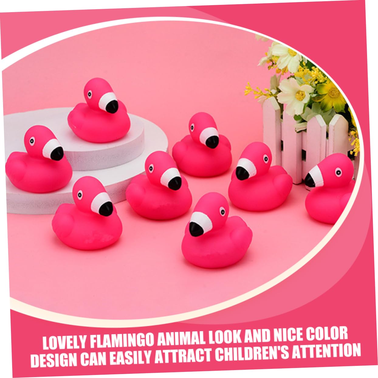 HOOTNEE 24-Piece Flamingo Bath Toys Set - Non-Toxic Vinyl Floating Duck Toys for Kids, Toddlers & Babies - Fun Bathtub Accessories for Bath Time Play & Pool Party Decorations