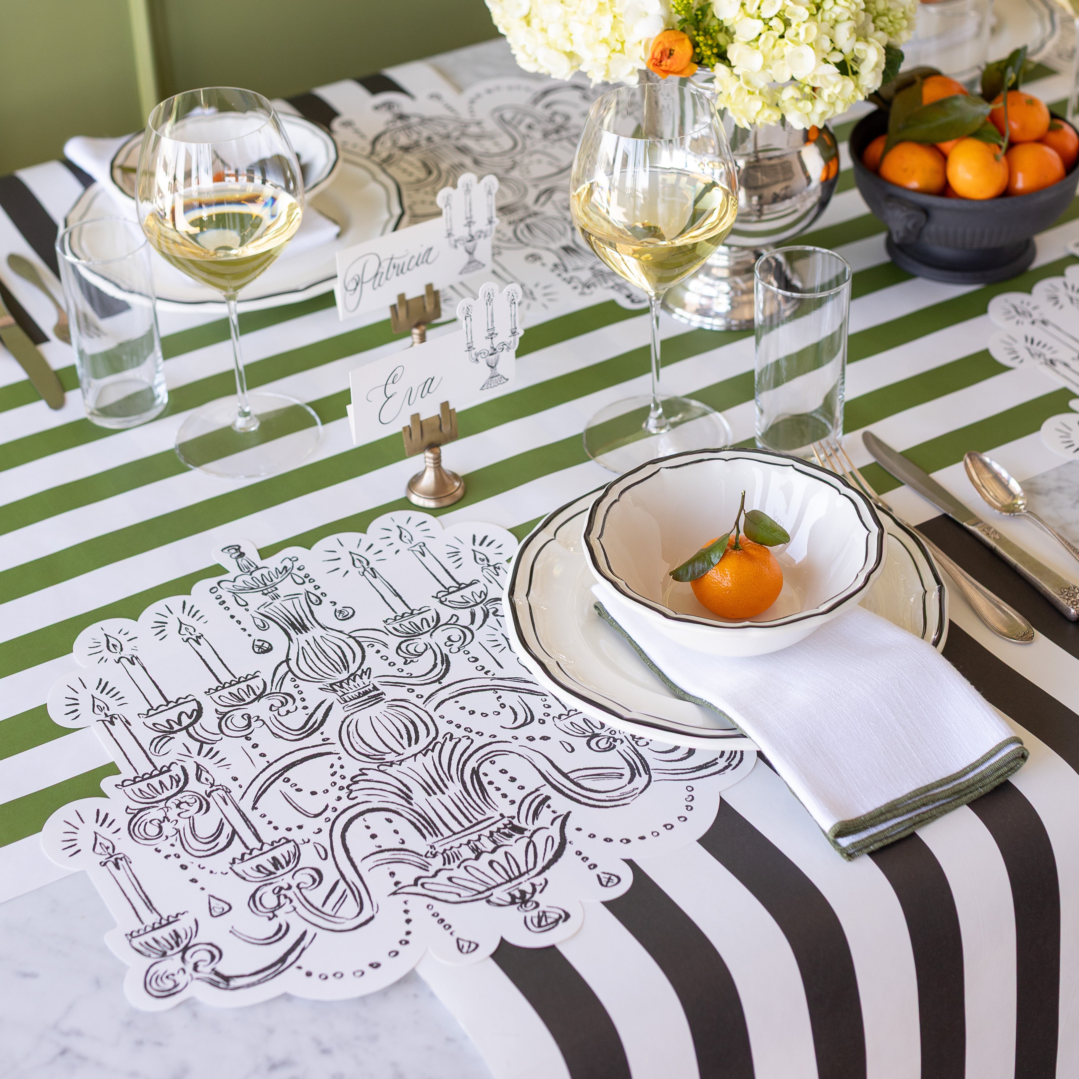 Elegant Die-Cut Chandelier Placemats Set of 4 - Decorative Table Mats for Dining Room, Wedding, Party & Home Decor - Premium Quality Place Settings for Formal Dinner & Holiday Gatherings