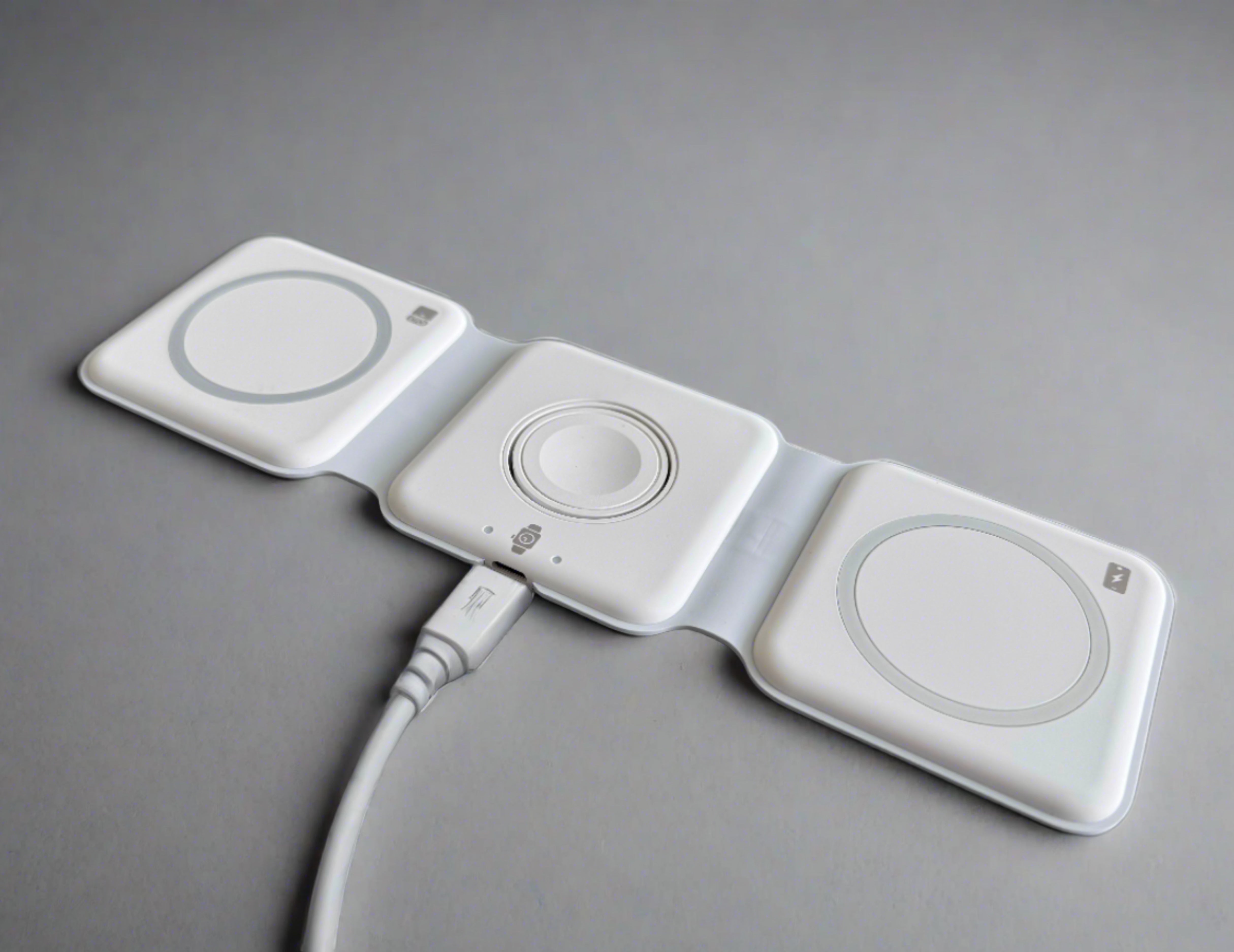 3-in-1 Magnetic Wireless Charger for iPhone, Apple Watch & AirPods - Foldable Fast Charging Stand for Home, Office & Travel
