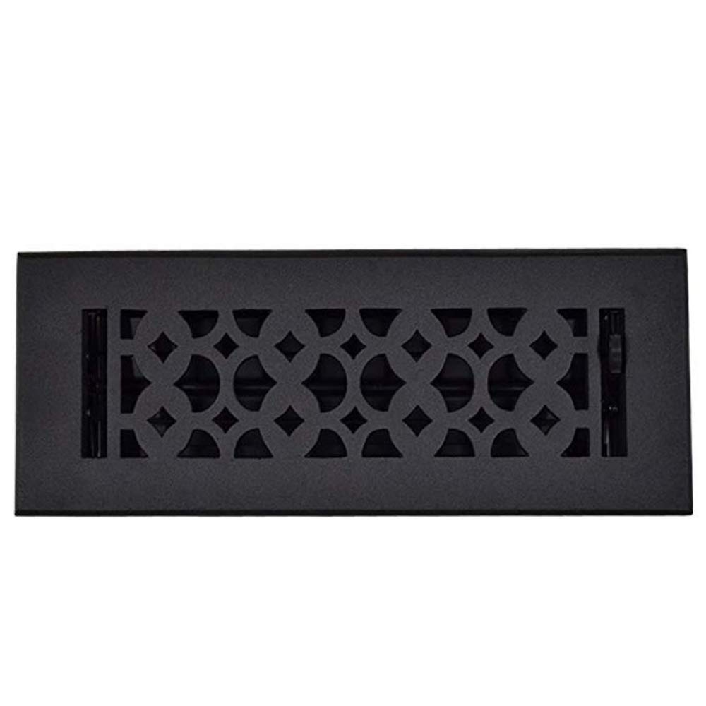 Prima Decorative Cast Iron Floor Register 3x10 Inch - Handcrafted Sand Cast Air Vent Cover with Metal Damper | Durable Powder Coated Heavy Duty Home Decor | Perfect for Living Room, Bedroom & Basement Ventilation