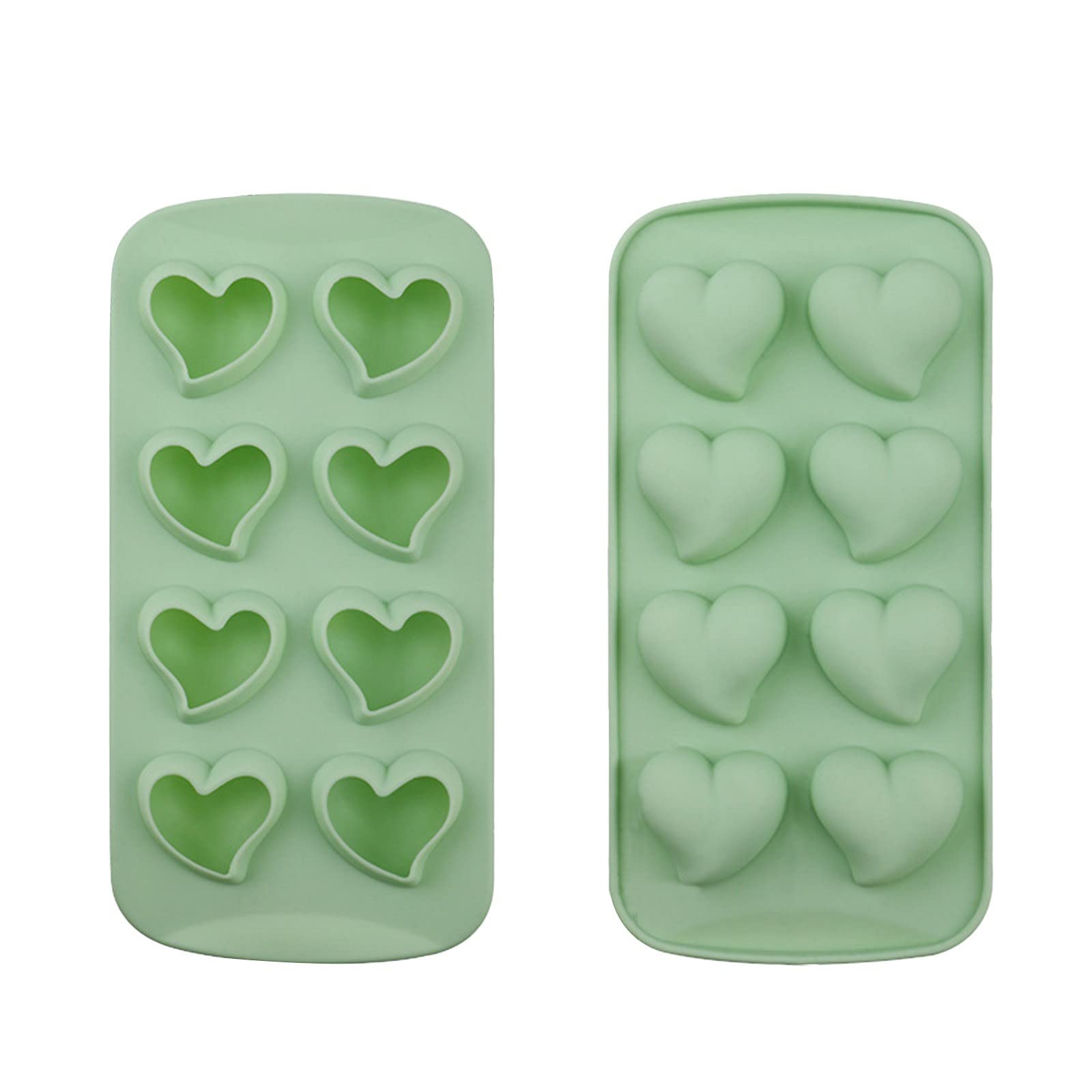 Stackable Silicone Ice Cube Trays with Lids - Flexible 8-Cube Heart Shaped Molds for Cocktails, Freezer & Beverages | Perfect for Parties, Home Bars & Iced Drinks