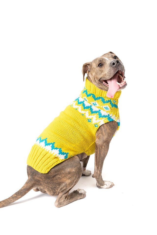 Electric Yellow Fair Isle Sweater for Women - Cozy Knit Pullover Winter Sweater - Perfect for Christmas, Holidays & Casual Outfits