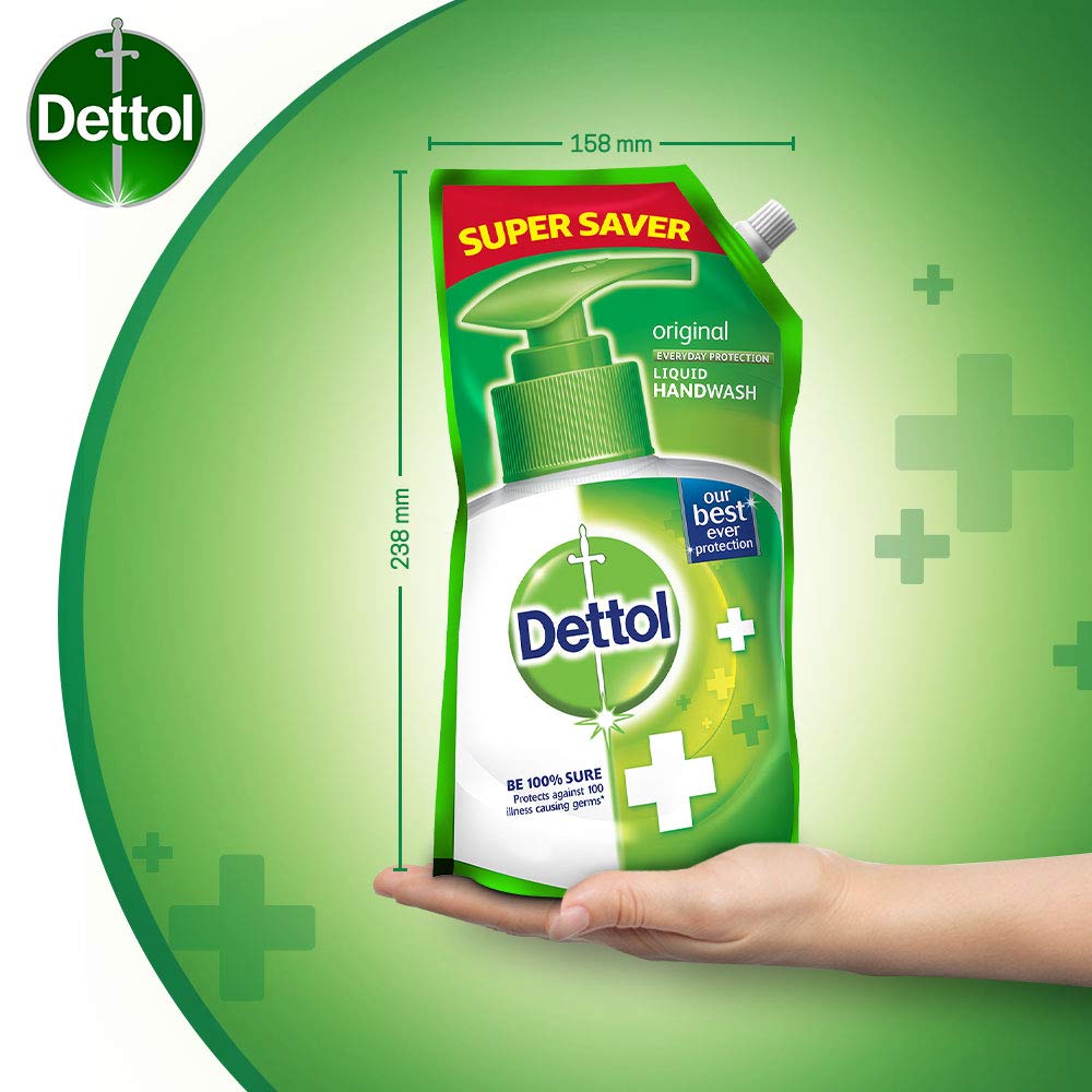 Dettol Original Antibacterial Handwash Liquid Soap Refill 750ml | Kills 99.9% Germs | 10X Better Protection | For Kitchen, Bathroom & Home Hygiene