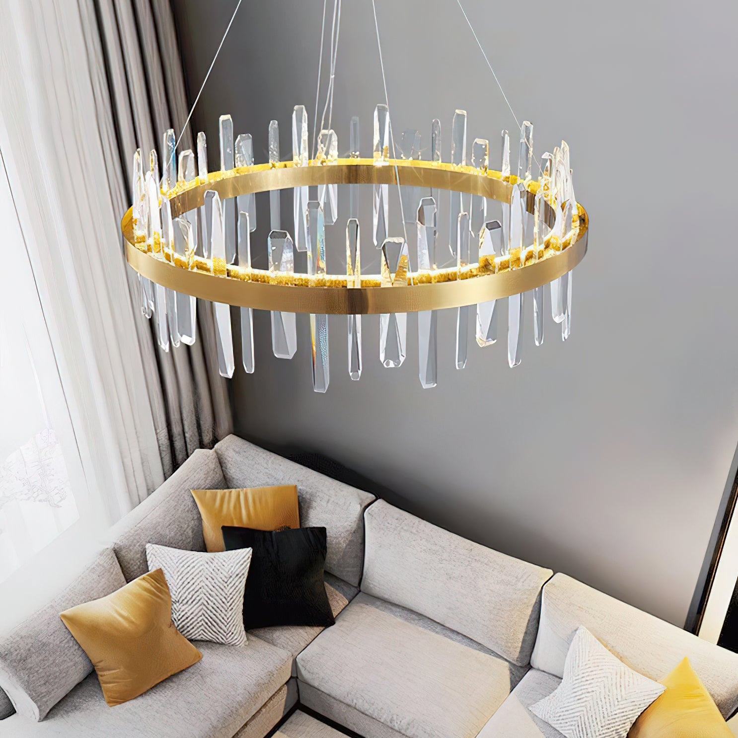 Royal Crystal Chandelier - Elegant Ceiling Light Fixture for Dining Room, Living Room & Bedroom | Luxury Home Decor Lighting