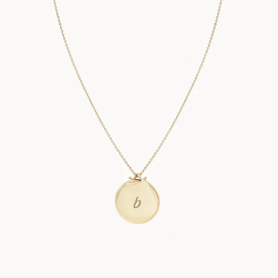 14K Yellow Gold Engravable Larger Imprint Forest Necklace - Perfect for Nature Lovers, Personalized Gifts & Special Occasions