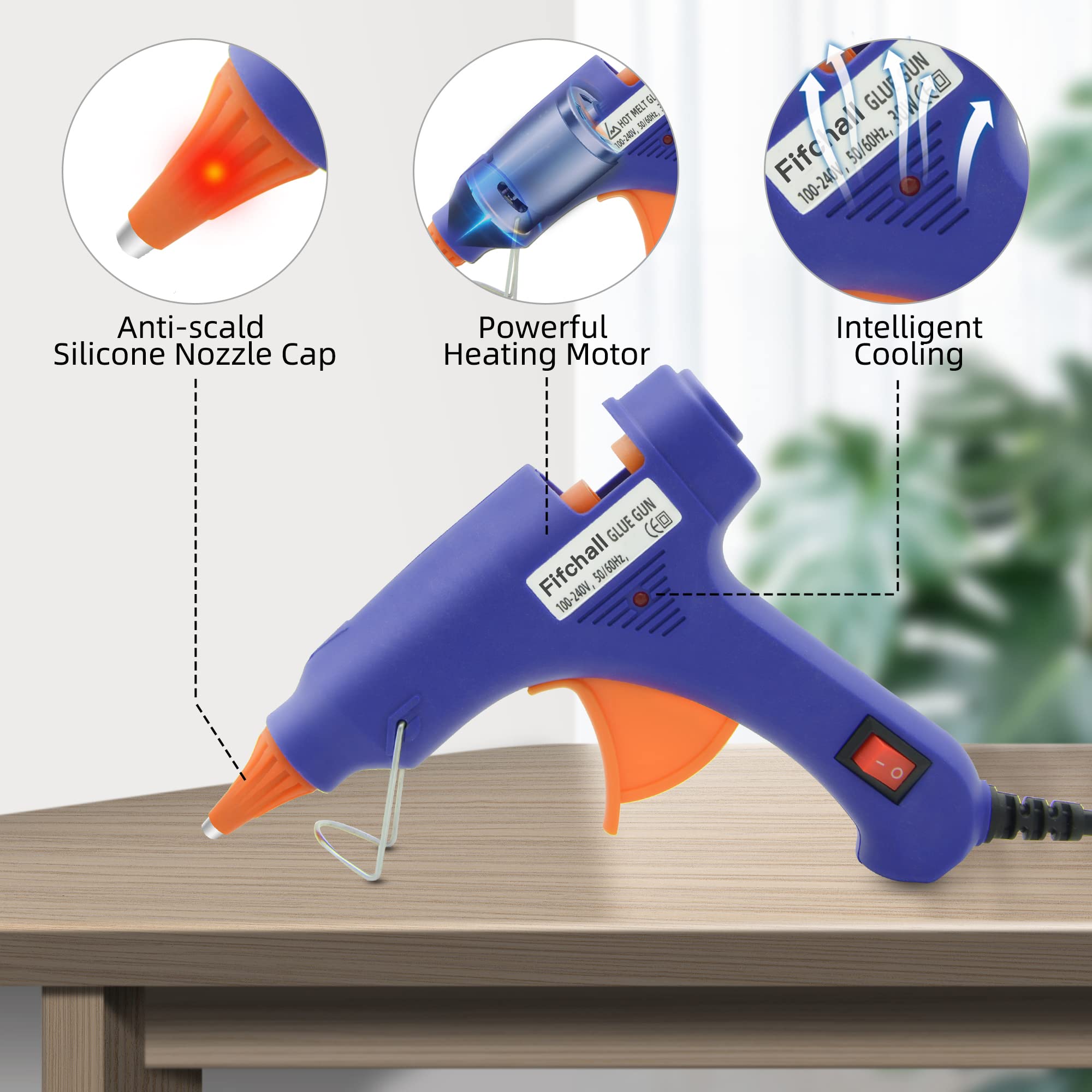 Best Mini Hot Glue Gun Kit for Crafts - 20pcs Glue Sticks Included - Perfect for DIY Arts, Sealing & Home Repairs - Ideal for School Projects, Scrapbooking & Woodworking (Blue)