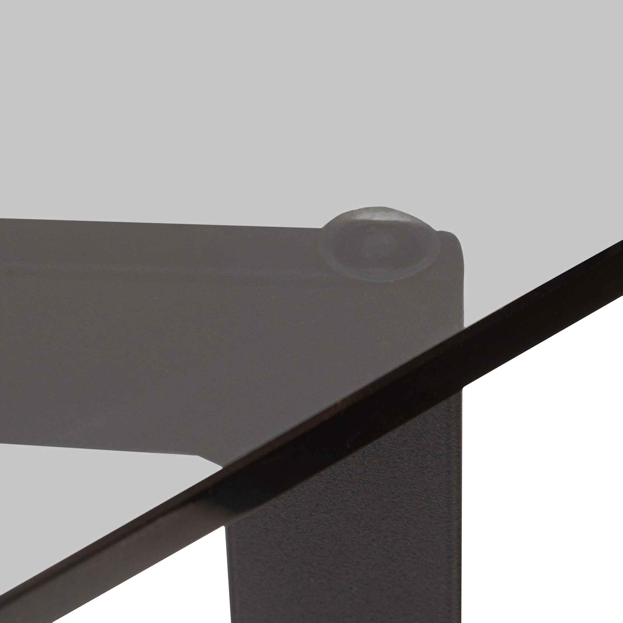 1.9m Grey Glass Dining Table with Black Base - Modern & Stylish for Home, Restaurant, or Office Dining Area