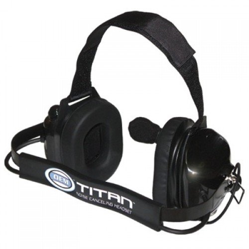 Klein Electronics TITAN-BLACK Professional Noise Cancelling Headset with PTT Push-to-Talk - Dual Muff Hearing Protection for Construction, Oil Rig, Manufacturing, Racing & Engineering - OSHA Compliant Safety Gear for Extreme Noise Environments