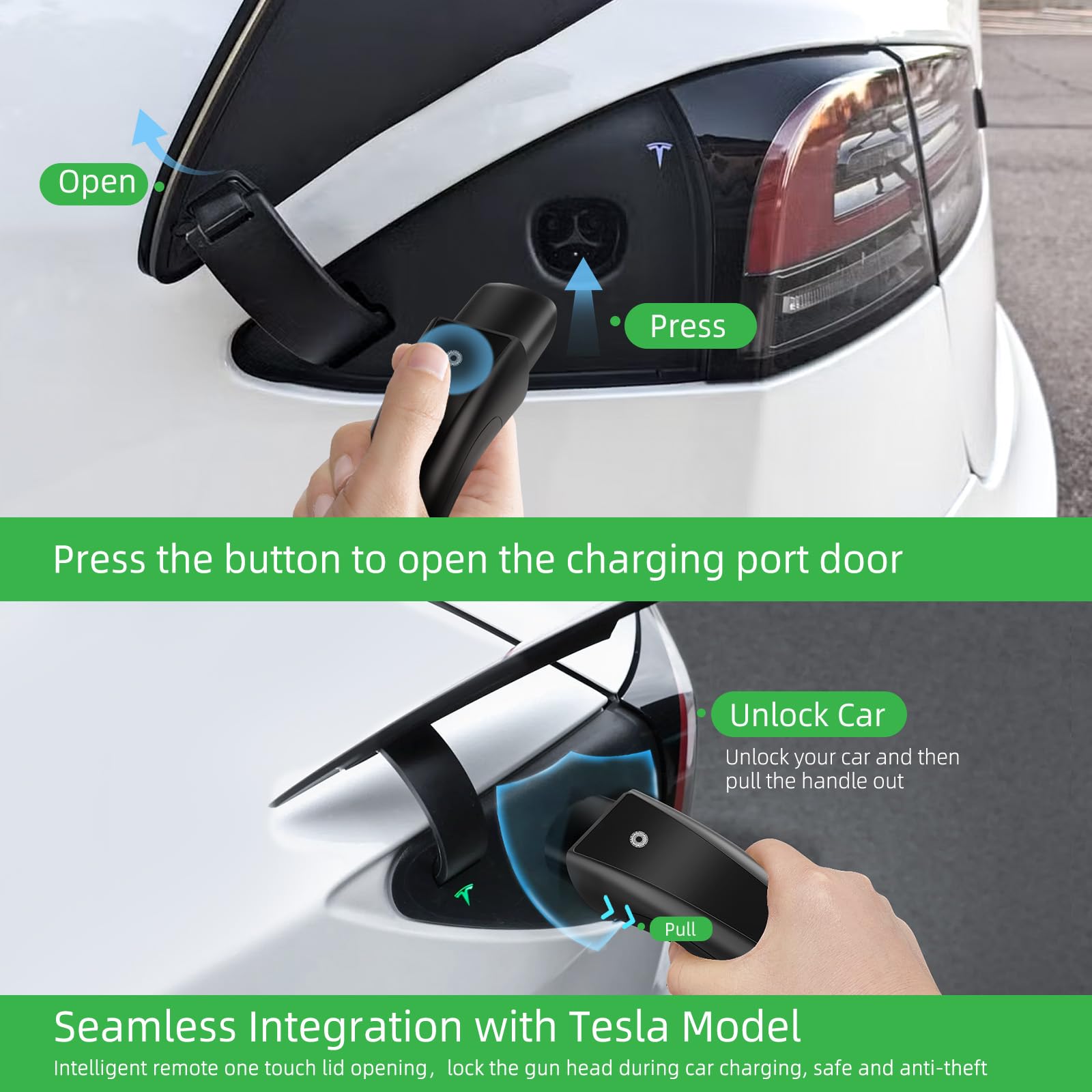 Fast Charging Level 2 EV Charger for Tesla - 40A Portable Electric Vehicle Charger with NACS Connector, 240V NEMA 14-50 Plug & Wireless Control | ETL Certified Home Wall Charger for Tesla Model Y/3/S/X (20FT Cable) | Perfect for Home, Garage & Road Trip Charging