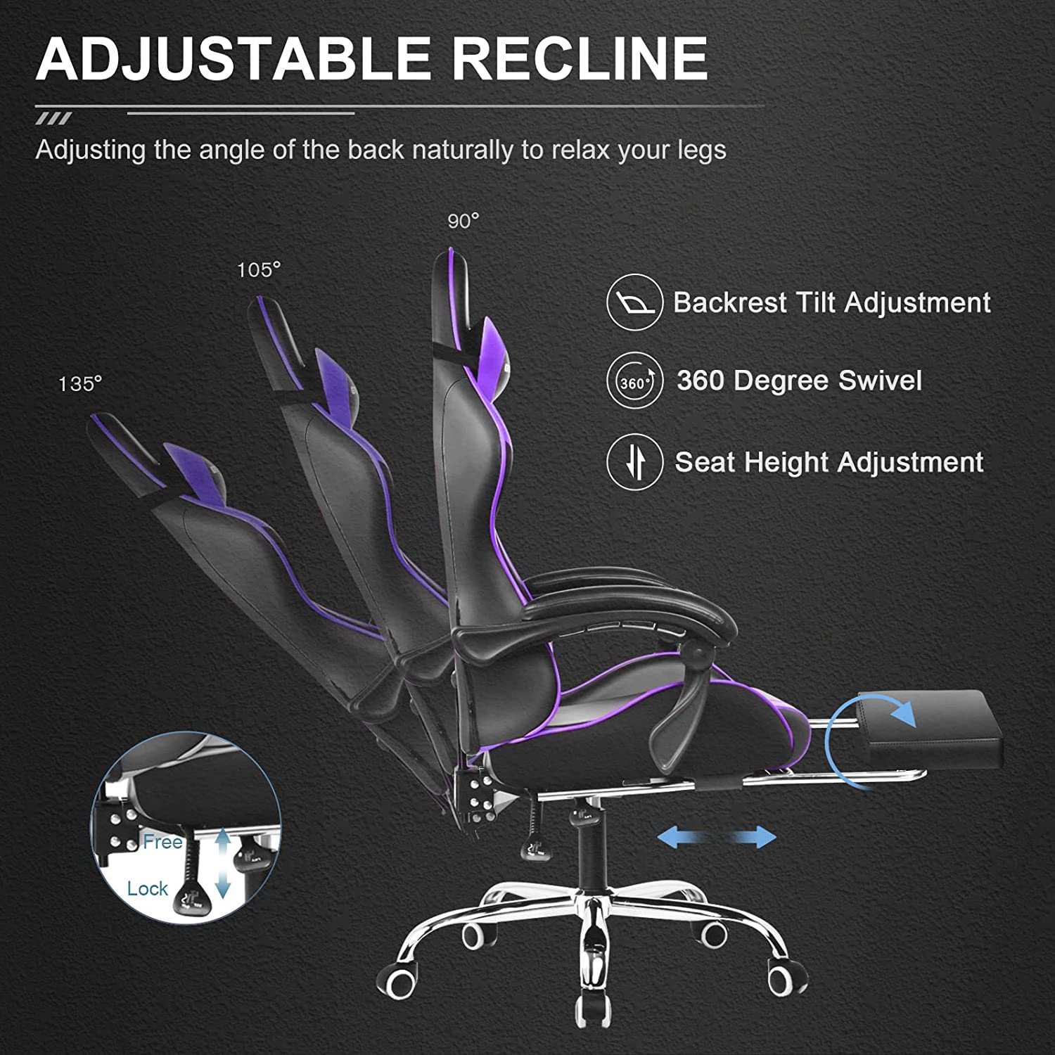 GT800A Adjustable Footrest for Office & Home - Ergonomic Support for Comfortable Work & Relaxation | Perfect for Desks, Chairs, and Standing Workstations