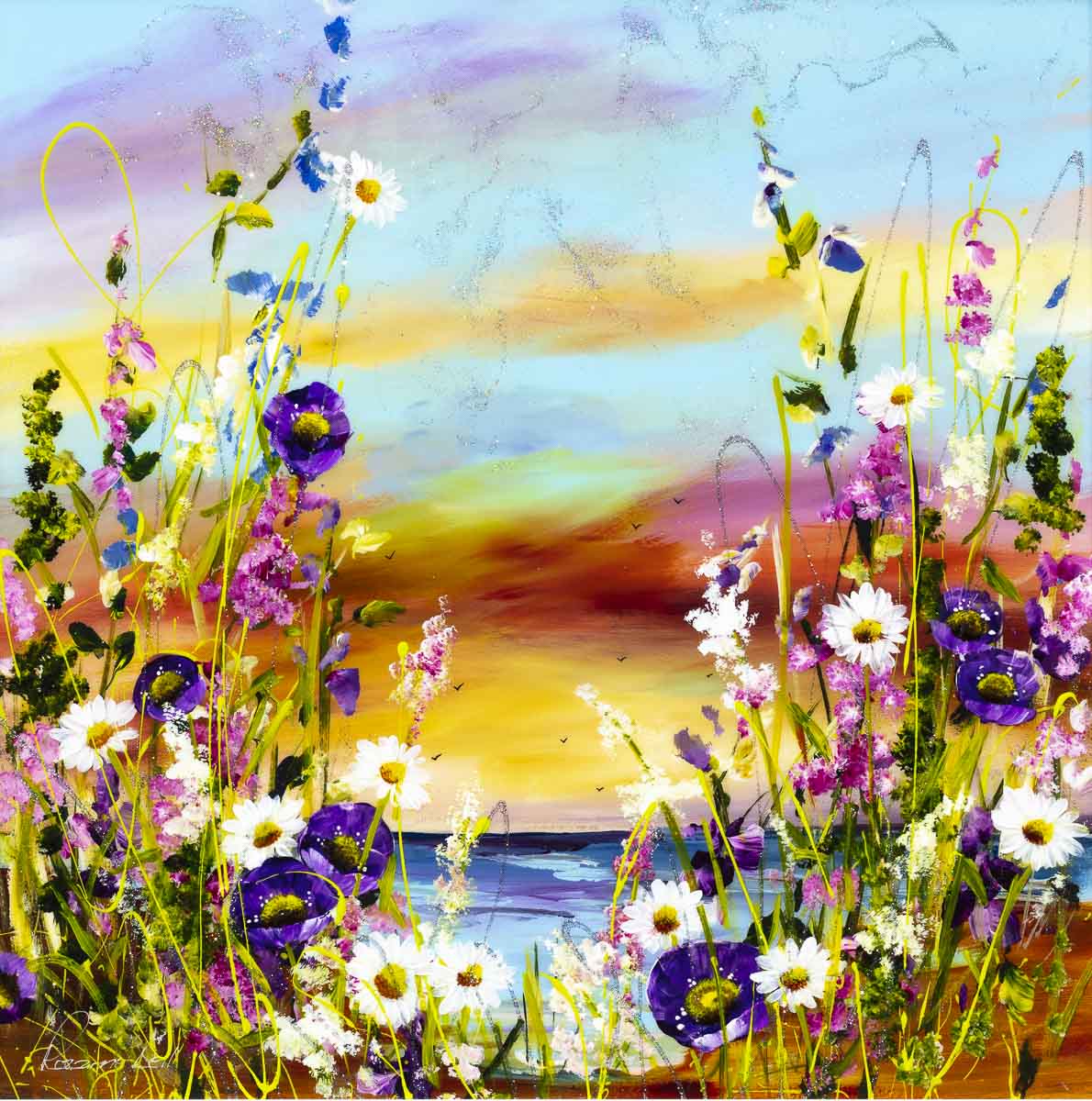 Original 'A Glimpse of Paradise' Wall Art Print - Tropical Beach Landscape Painting for Home & Office Decor | Perfect for Living Room, Bedroom or Gift Giving