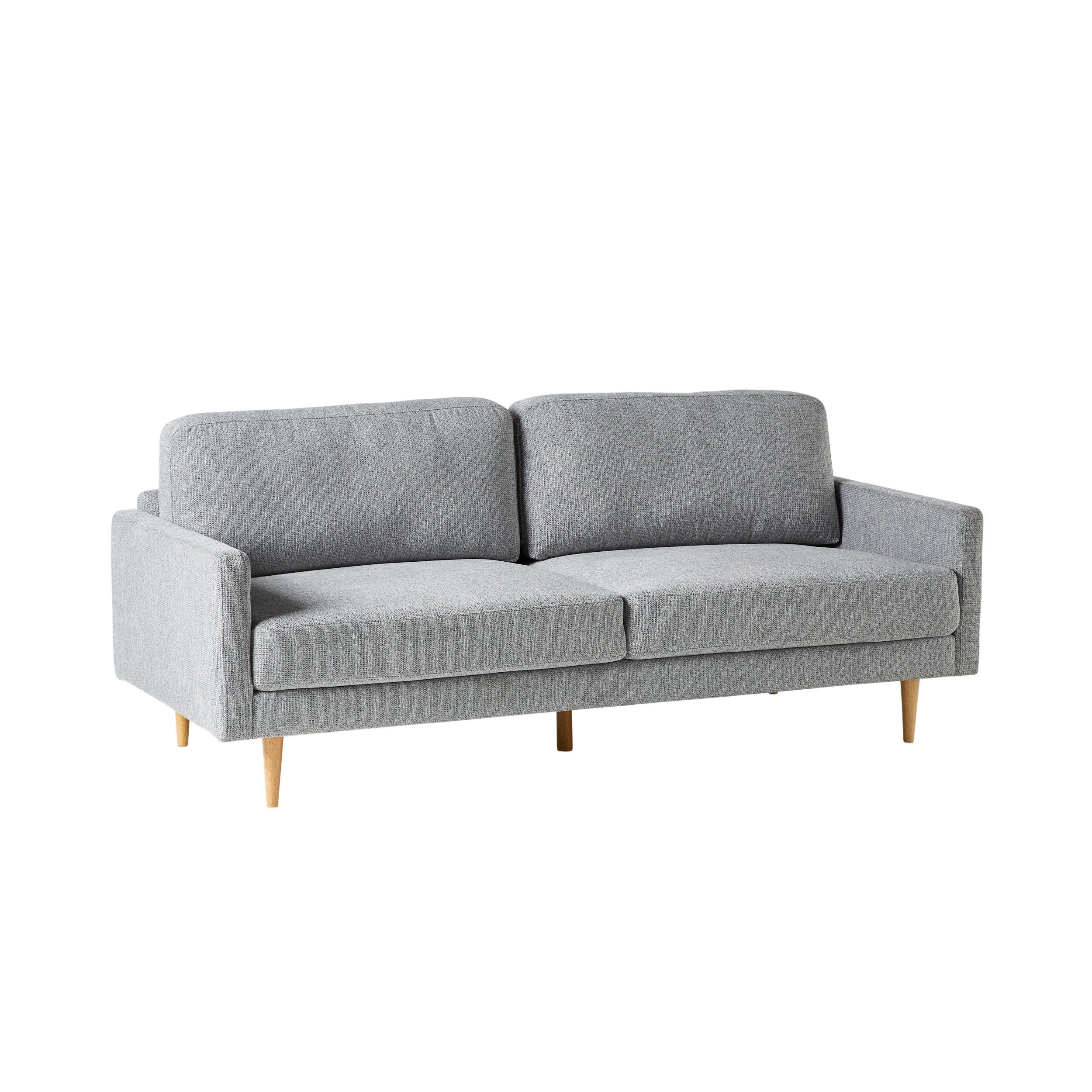 Boden 3-Seater Sofa - Sorrento Shadow Gray Fabric Couch for Living Room, Lounge & Apartment | Modern Comfortable Sectional Sofa for Home Decor