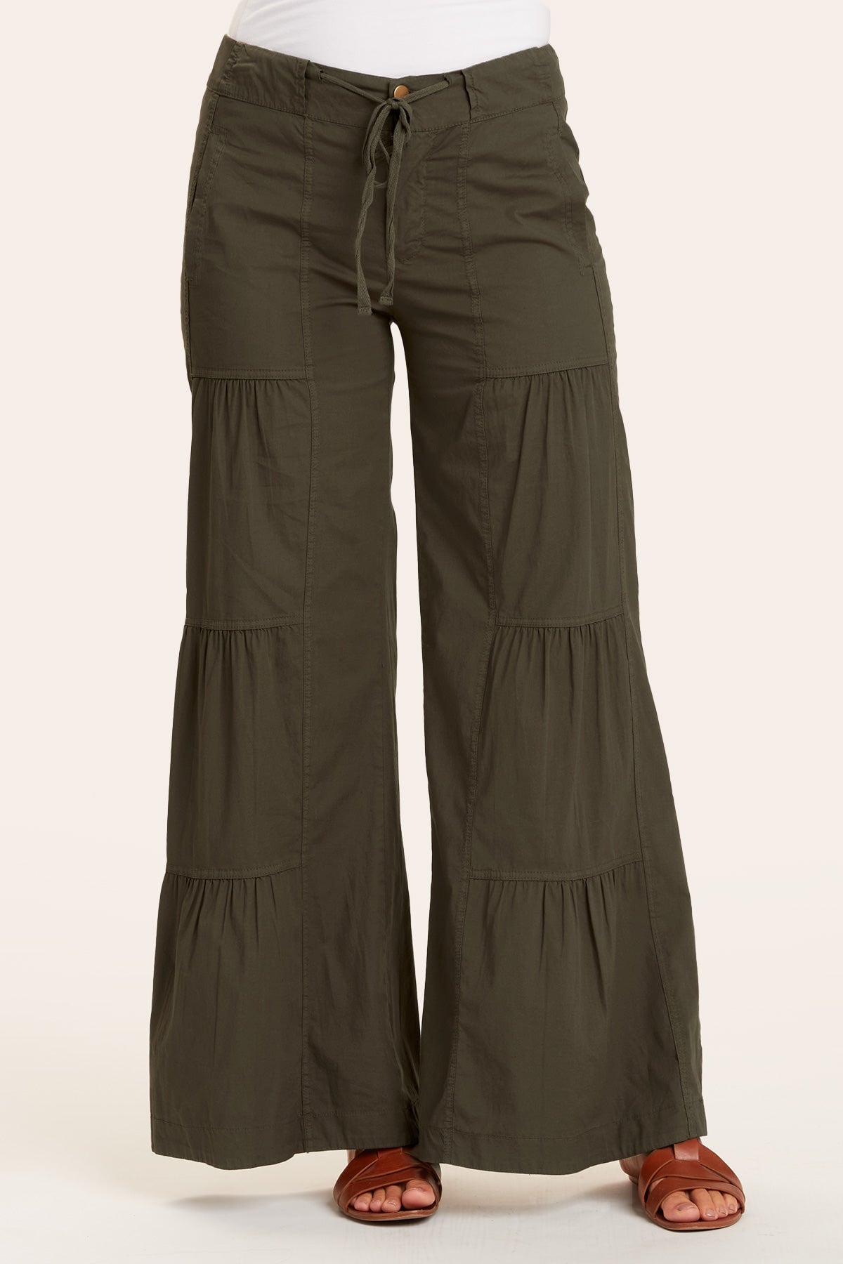 Stylish Terraced Wide Leg Pants for Women - High Waisted Flowy Palazzo Trousers - Perfect for Office, Casual & Boho Outfits