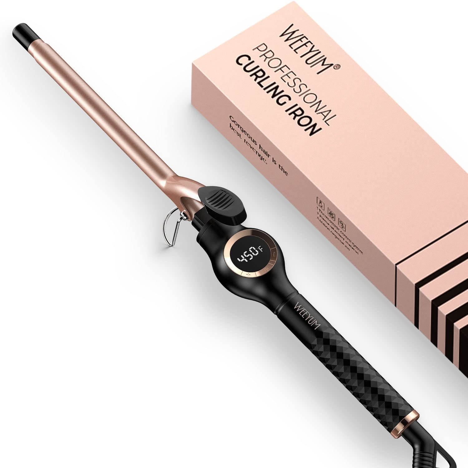 1/2 Inch Mini Curling Iron for Short Hair - Ceramic Tourmaline Hair Wand with Dual Voltage (100-240V) - Perfect for Travel, Home Styling & Quick Touch-Ups