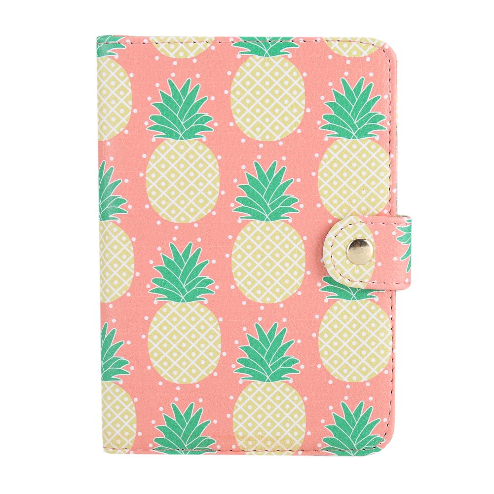 Stylish Pineapple Print PU Leather Passport Holder - RFID Blocking Travel Wallet for ID, Credit Cards & Documents | Perfect for Airports, Vacations & Business Trips