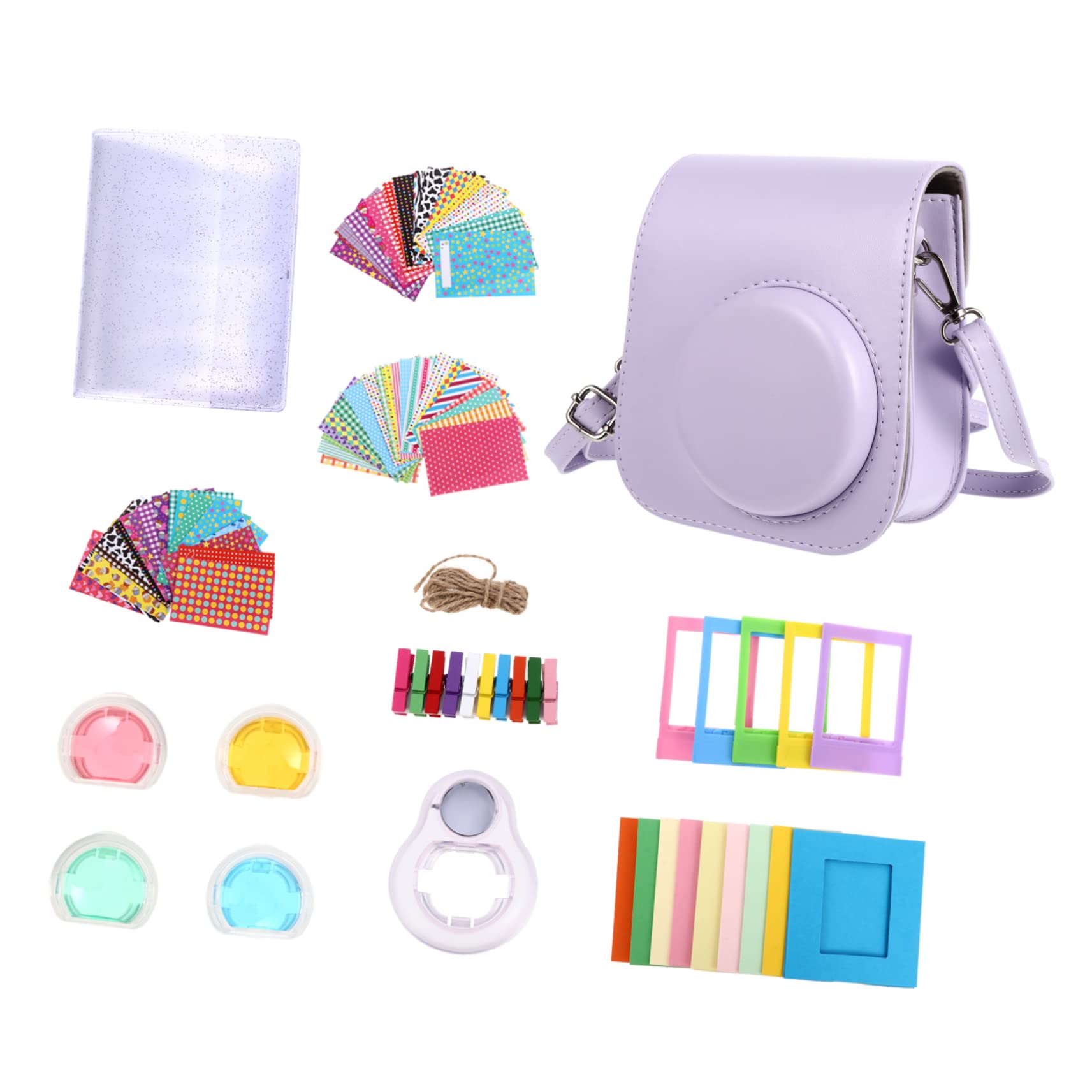 CAXUSD Instant Camera Accessories Bundle - Retro Vintage Mini Film Camera with Case & Filter Paper for Fujifilm Instax | Perfect for Travel, Parties & DIY Photography Projects