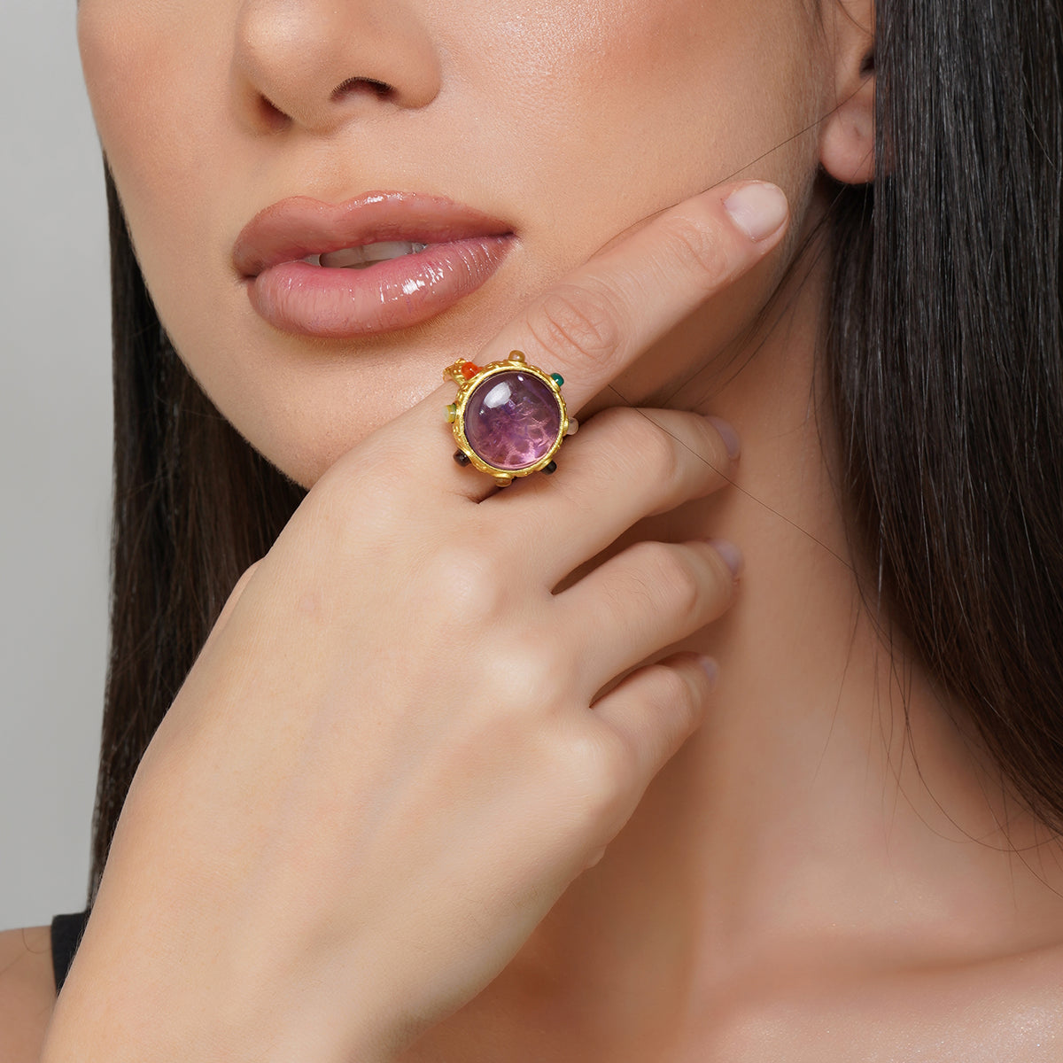 Authentic Navratna Gemstone Ring - 9 Stones for Wealth & Protection | Perfect for Meditation & Spiritual Healing
