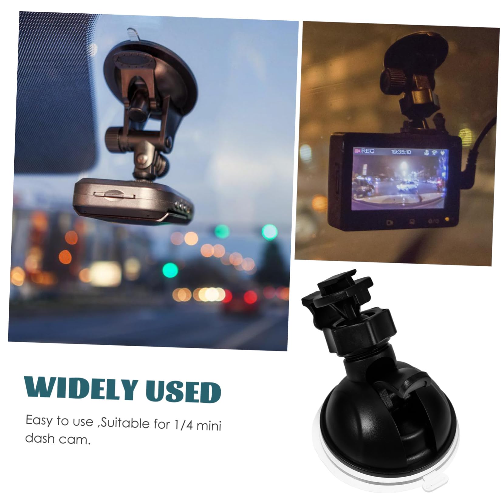Mobestech 2-Pack Suction Cup Mount for Dash Cam - 360° Rotatable Mini Bracket, Universal Car Camera Holder Accessory - Perfect for Secure Dashboard Installation & Hands-Free Recording