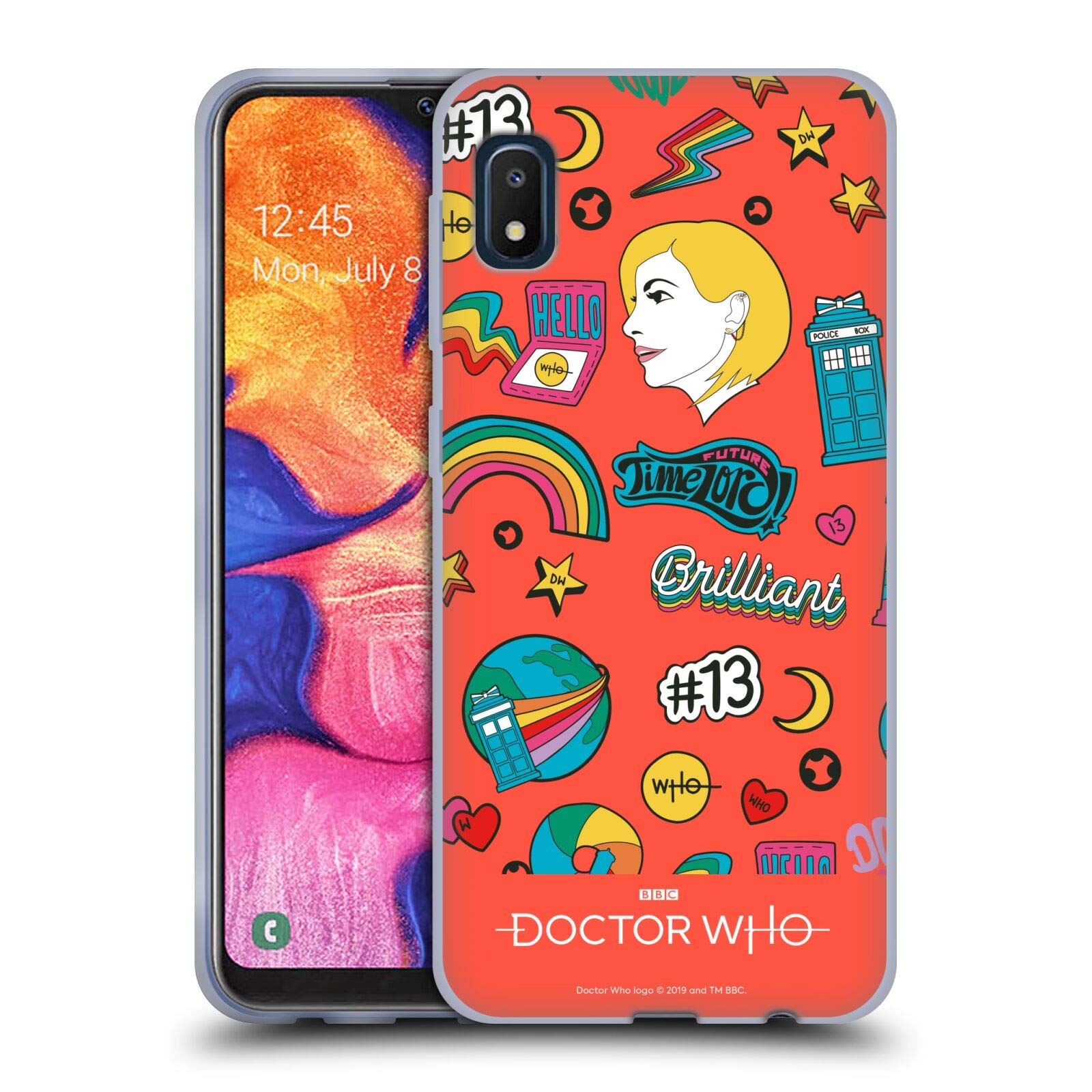 Head Case Designs Doctor Who Doodles Season 11 Samsung Galaxy A10e Case - Officially Licensed Soft Gel Phone Cover for Fans, Daily Protection & Style