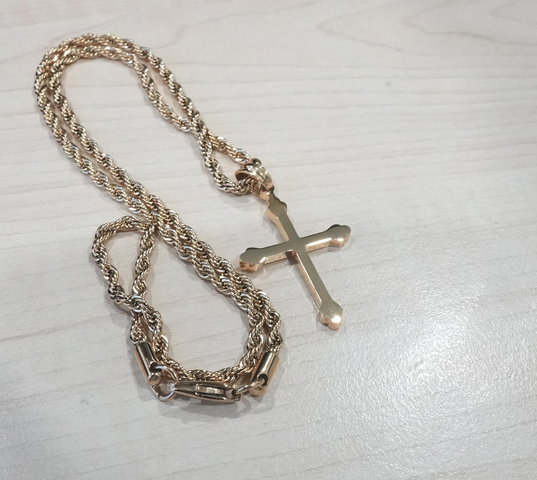 18K Gold Cross Necklace for Men & Women - Baptism Gift Jewelry for Daily Wear & Special Occasions