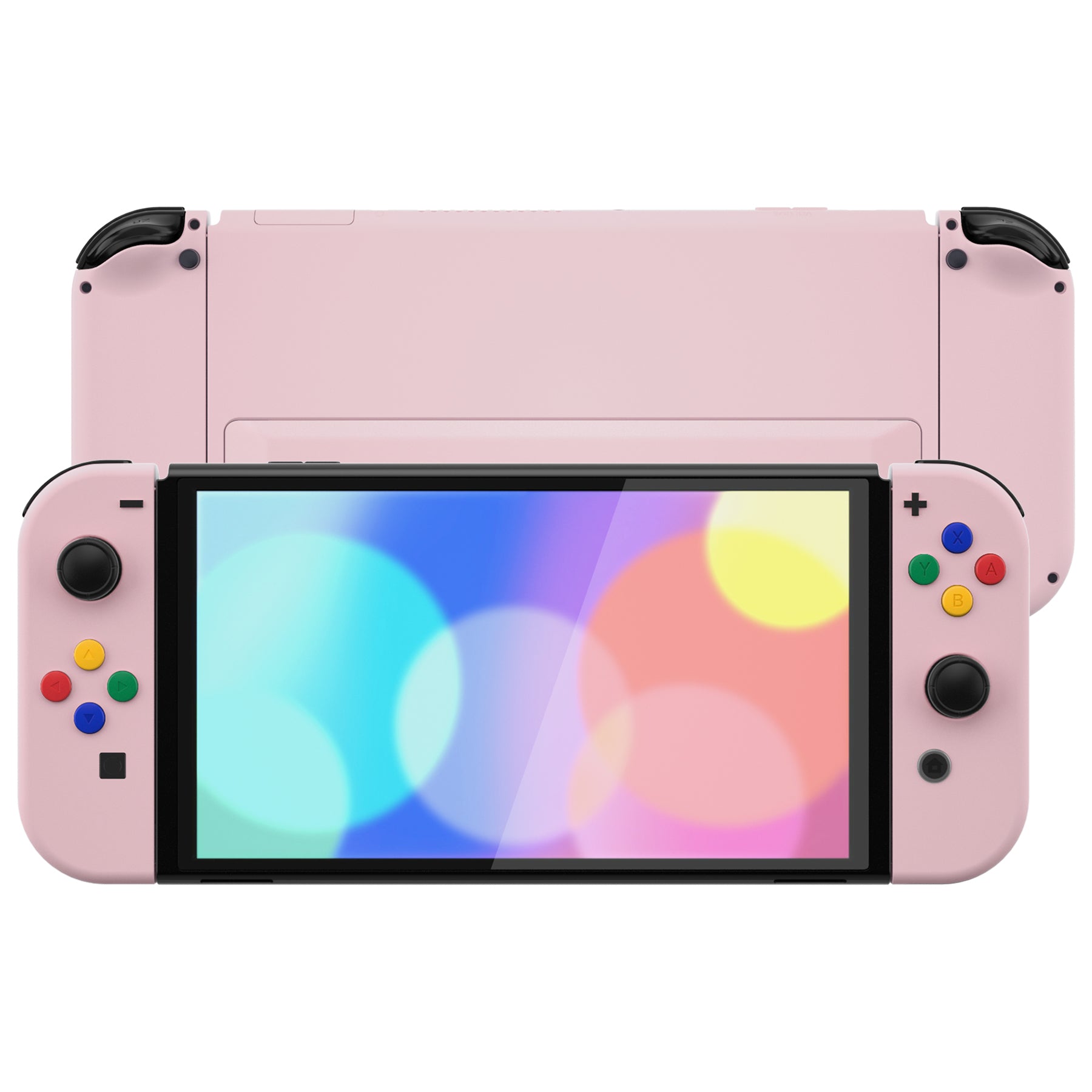 eXtremeRate Custom Replacement Shell with Buttons for Nintendo Switch OLED - Cherry Blossom Pink | Full Set Protective Cover | Gaming Accessories for Enhanced Play Experience