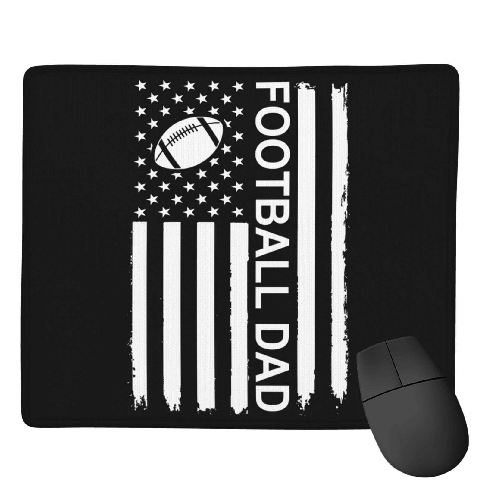 SIYTUAU Football Dad USA Flag Mouse Pad - Waterproof, Non-Slip Rubber Gaming Mouse Pad (7x9 inches) for Laptop & Office Use - Perfect for Sports Fans & Patriotic Gifts