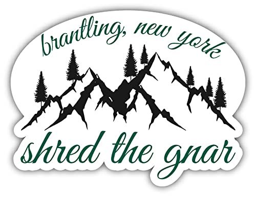 Brantling New York Ski & Snowboard Adventure Vinyl Decal - 4 Inch Mountain Design Sticker for Helmets, Laptops & Water Bottles - Perfect for Skiers & Snowboarders