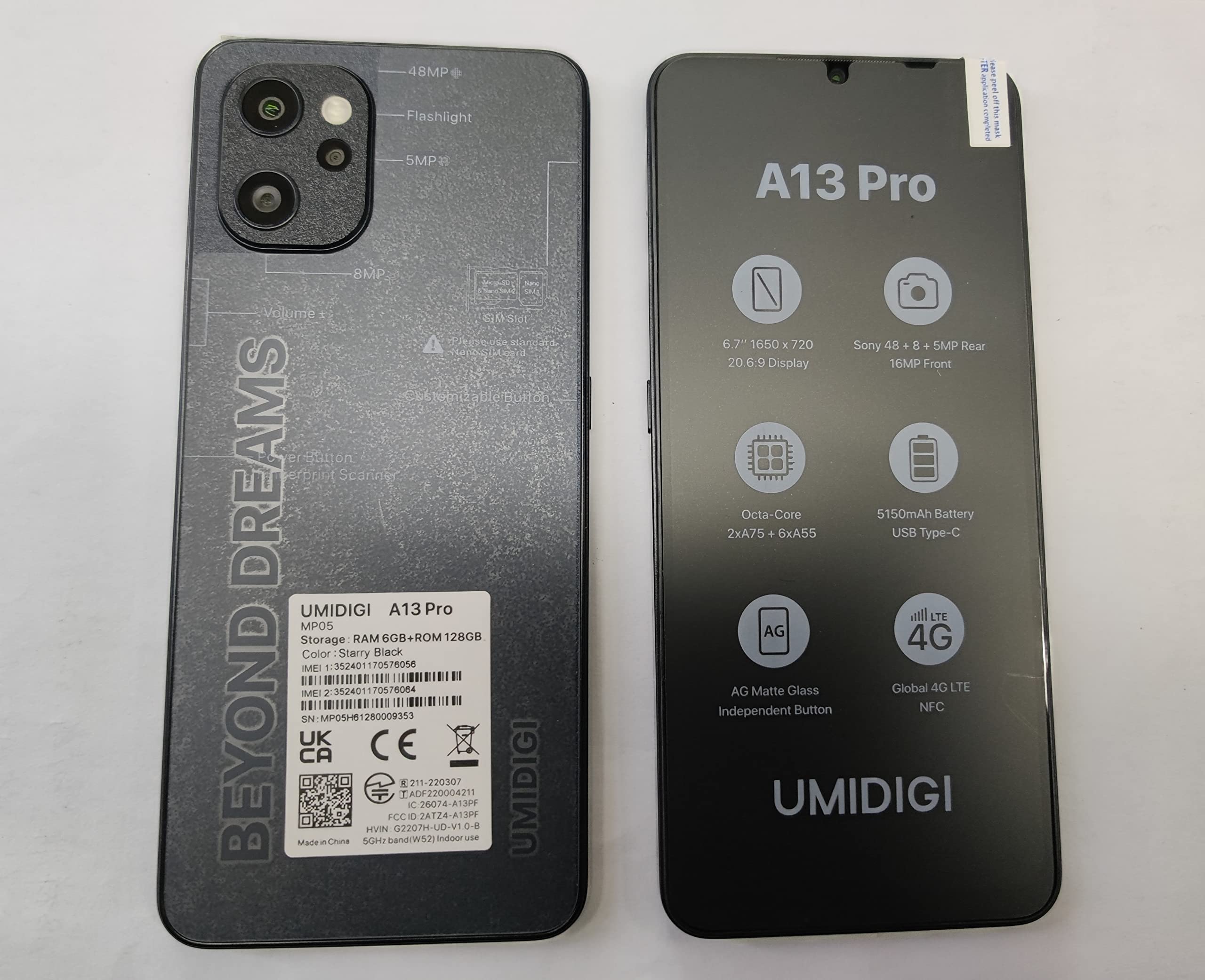 UMIDIGI A13 Pro Unlocked Smartphone (6GB RAM, 128GB Storage) - 6.7