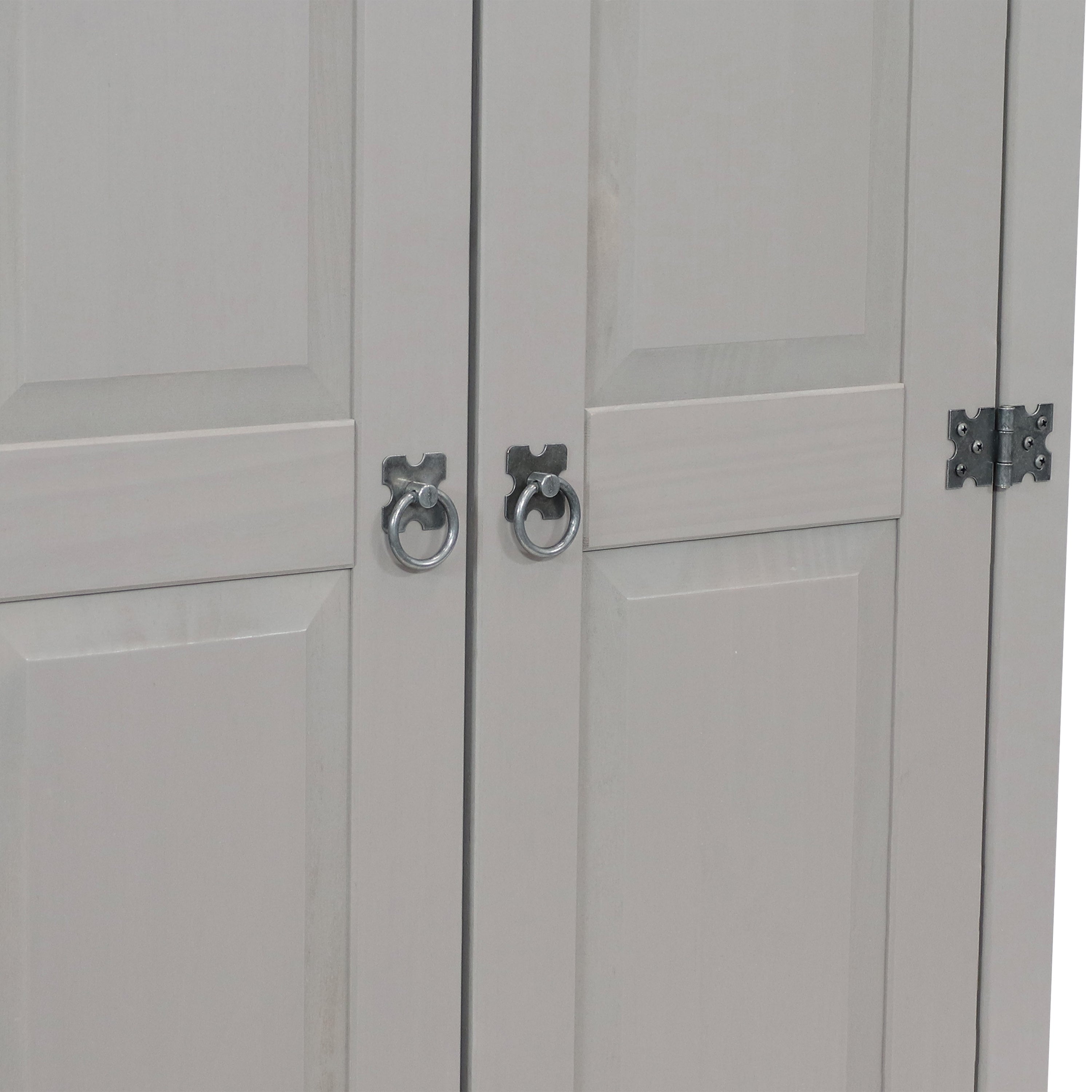 Sunnydaze 2-Door 2-Shelf Solid Pine Storage Cabinet in Gray - 43 Inches Tall | Perfect for Pantry, Kitchen, Bathroom, or Garage Organization