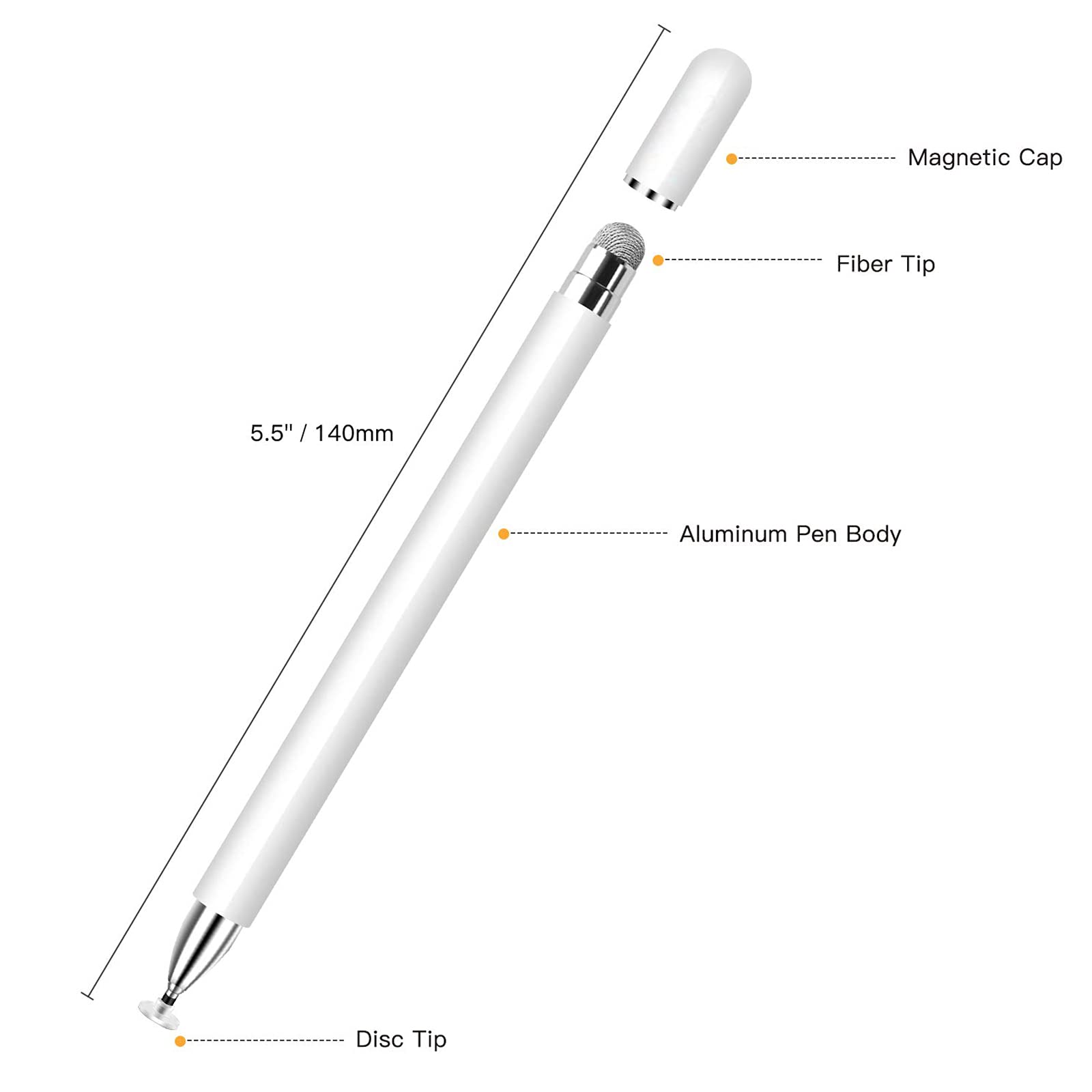 Premium Magnetic Disc Stylus Pen for Apple iPad, iPhone, Pro, Mini, Air & Android Devices - Touch Screen Pencil with Replaceable Disc Tips & Artist Gloves - Perfect for Digital Art, Note Taking & Professional Presentations