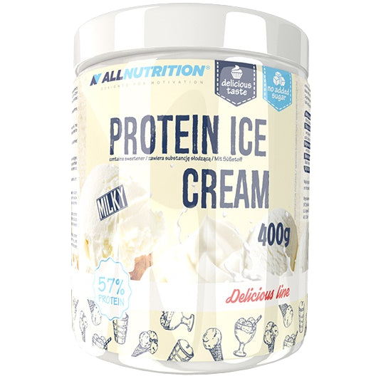 Allnutrition Protein Ice Cream - Milky Flavor, 400g | High Protein Dessert for Muscle Recovery & Healthy Snacking | Post-Workout, Keto & Low-Carb Diet Friendly