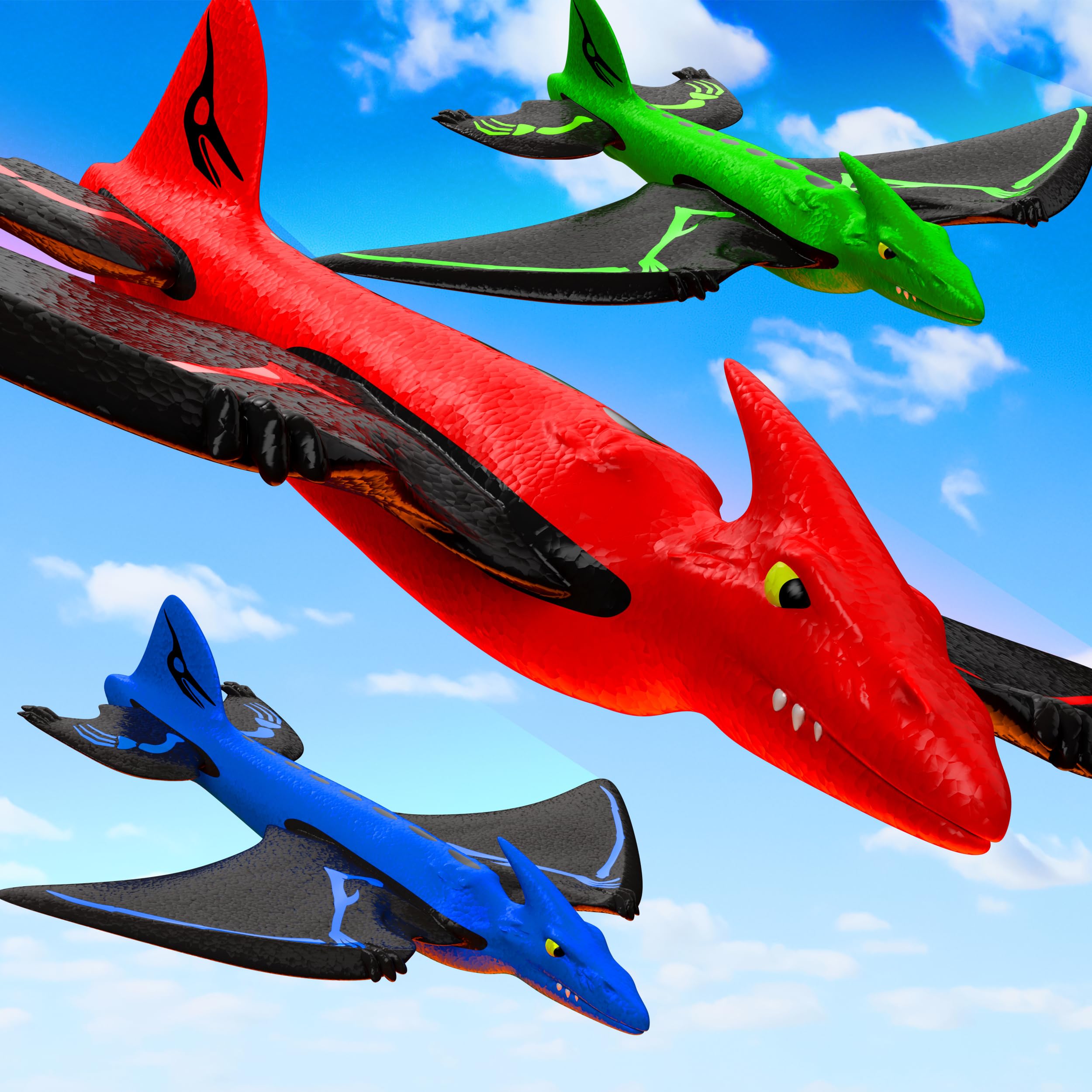 MindSprout Dino Launchers - STEM Airplane Toys for Kids Ages 3-7 - Outdoor & Indoor Flying Dinosaur Launcher Toy for Boys & Girls - Perfect for Backyard Play, Birthday Gifts & Family Fun Activities