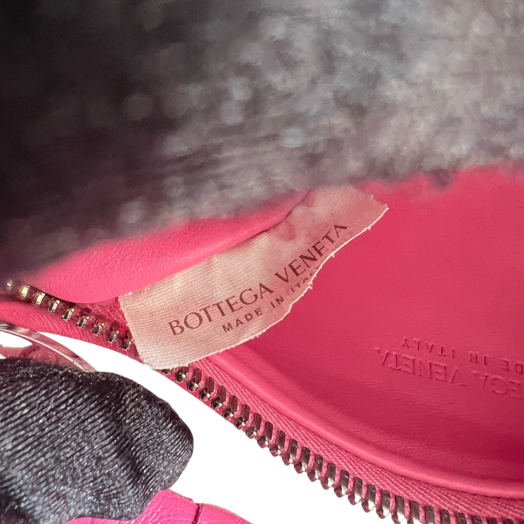 Bottega Veneta Hot Pink Intrecciato Mini Jodie Crossbody Bag - Luxury Leather Shoulder Purse for Women, Perfect for Parties, Dates & Everyday Use