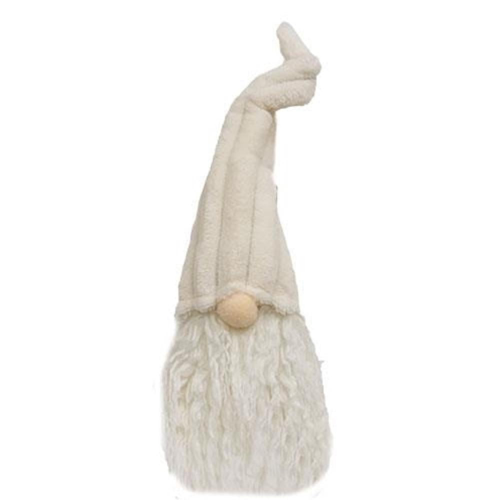 Soft Plush Cream Gnome with Ribbed Hat - Cute Home Decor for Christmas, Garden, and Cozy Living Room