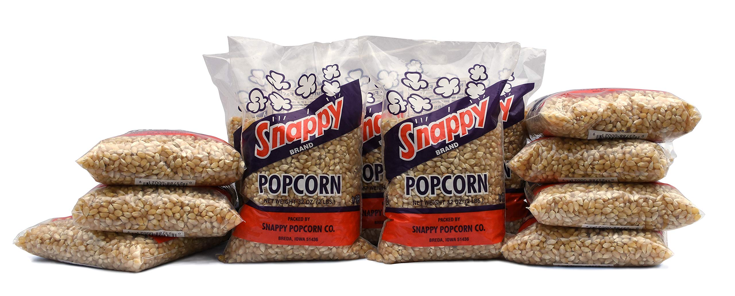 Premium White Popcorn Kernels for Popping - 2lb Bags (12 Pack) - Perfect for Popcorn Machines, Air Poppers & Stove Top - Great for Movie Nights, Parties & Healthy Snacking