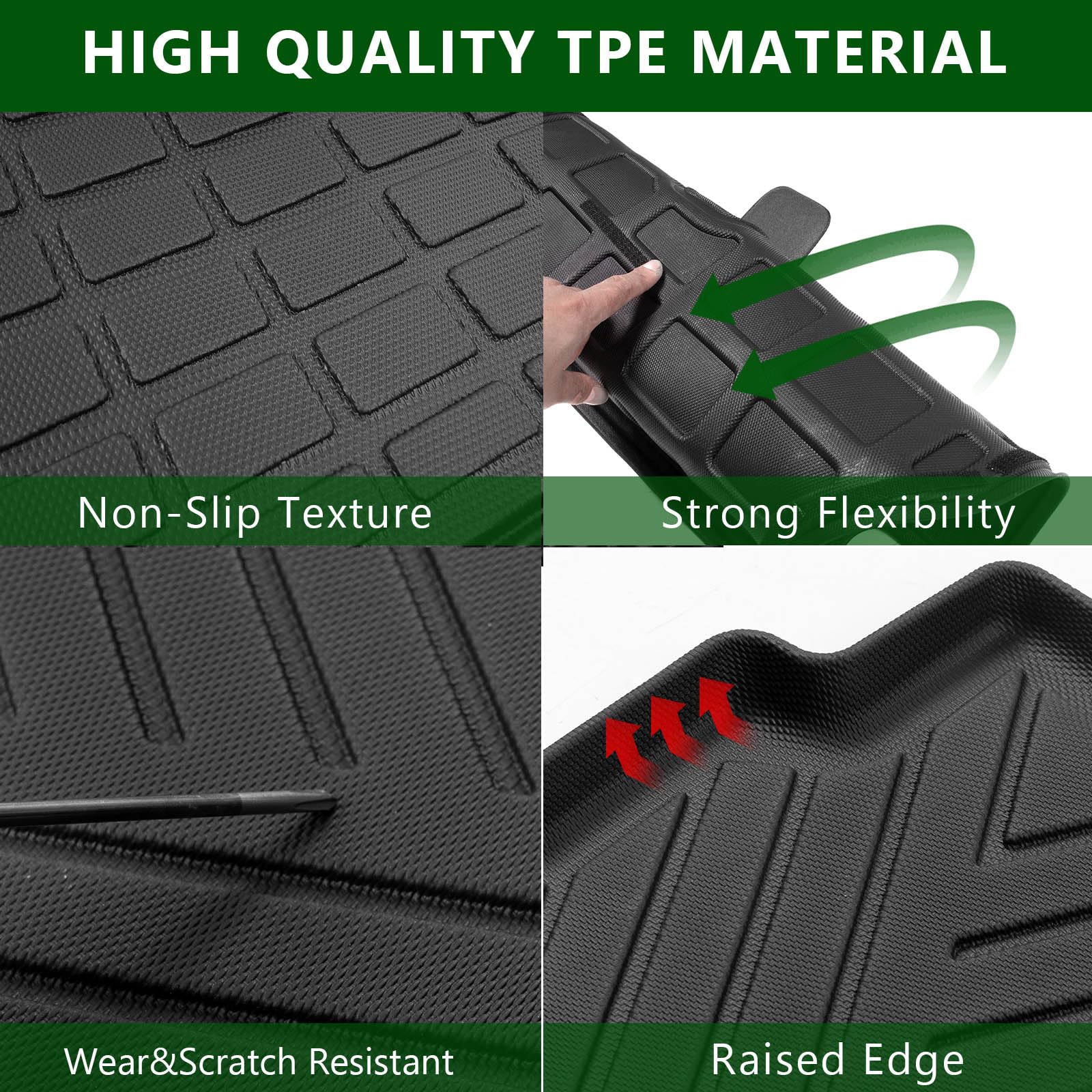 2023-2025 Mazda CX-5 All-Weather Floor Mats Set - TPE Cargo Liner + Backrest Protector + Trunk Mat - Perfect Fit for 23-25 CX-5 Models - Ideal for Road Trips, Camping & Daily Use