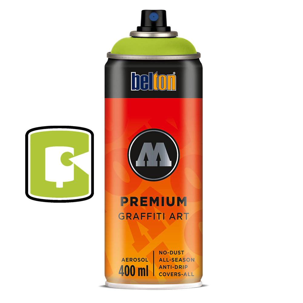 Premium Molotow Belton Kiwi Light 400ML Spray Paint - High-Quality Graffiti & Street Art Paint for Artists, DIY Projects, and Outdoor Murals