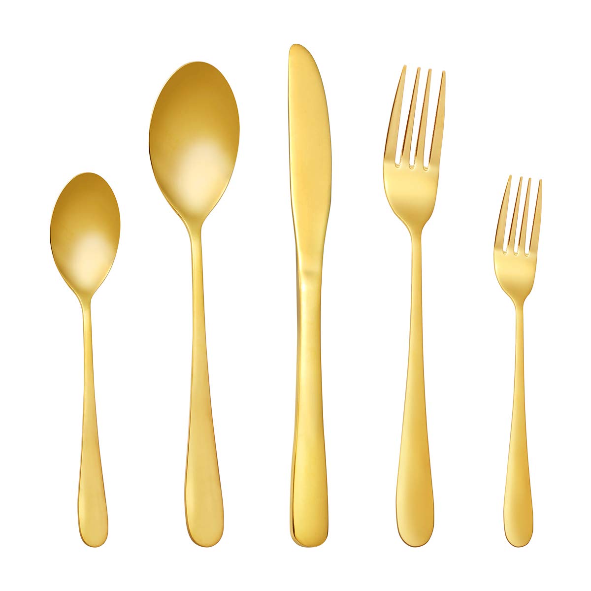 Premium 20-Piece Stainless Steel Flatware Set - Gold/Silver Cutlery for 4 (Dinner Knives, Forks, Spoons + Salad Forks & Teaspoons) - Elegant Dining Utensils for Restaurants, Weddings & Home Entertaining