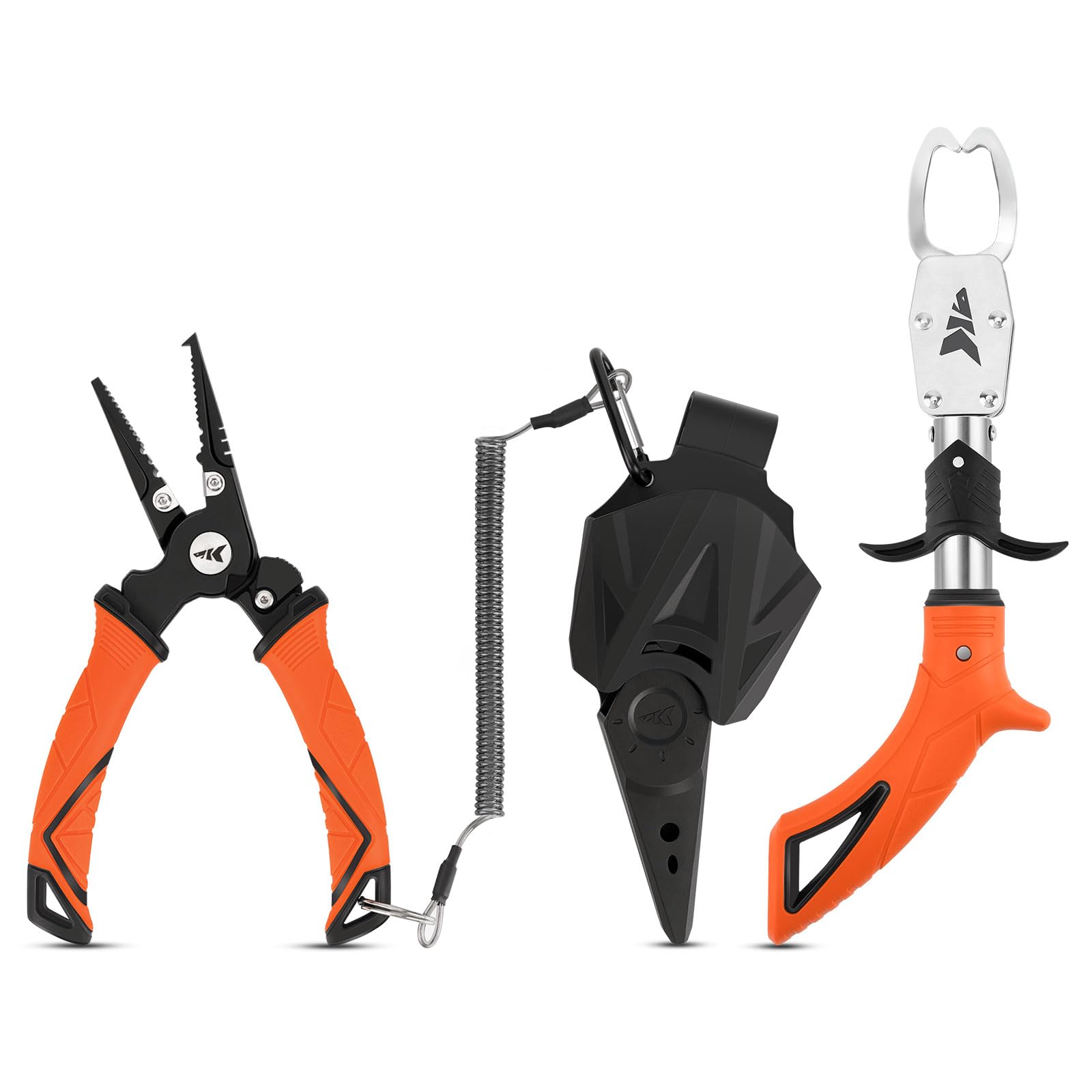 KastKing Paradox Fishing Pliers - Angled Stainless Steel Fish Lip Gripper & Hook Remover Tool | Saltwater Resistant 420 Steel with Ergonomic Handle | Perfect for Saltwater Fishing, Bass Fishing & Outdoor Gifts for Men