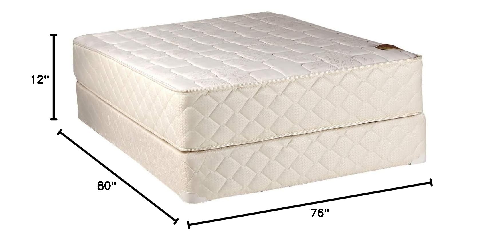 DS USA Grandeur Deluxe 2-Sided King Size Orthopedic Mattress and Box Spring Set - Fully Assembled, Back Support, Luxury Height, Durable for Long-Term Use - Perfect for Master Bedrooms, Guest Rooms & Luxury Home Decor