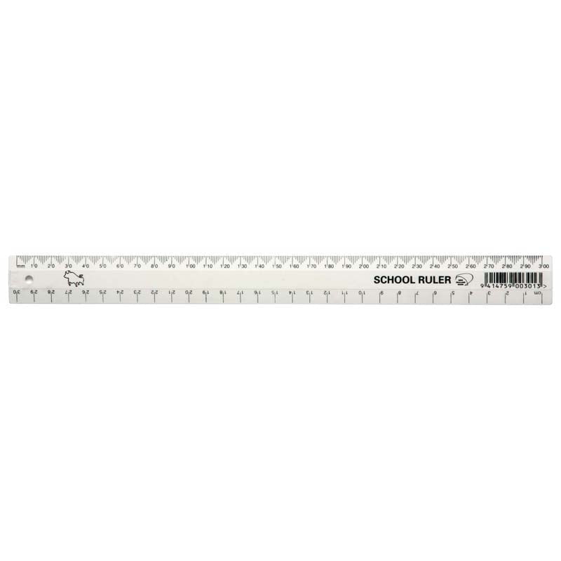 300mm White Plastic School Ruler - 12 Inch Straight Edge Measuring Tool for Students, Office & Craft Projects | Perfect for Math, Drawing, and DIY Activities