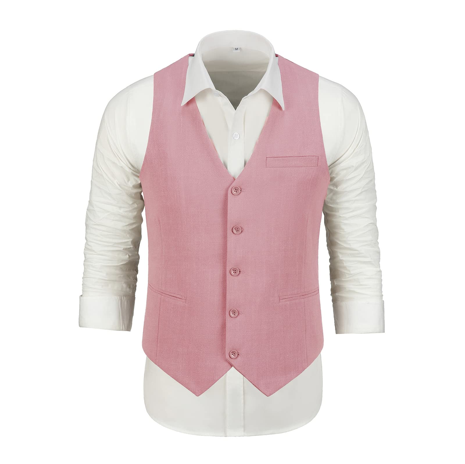 Men's Slim Fit Linen 3-Piece Wedding Suit - Blazer, Pants & Vest for Groomsmen, Prom & Formal Events | Breathable Summer Tuxedo for Outdoor Weddings & Parties