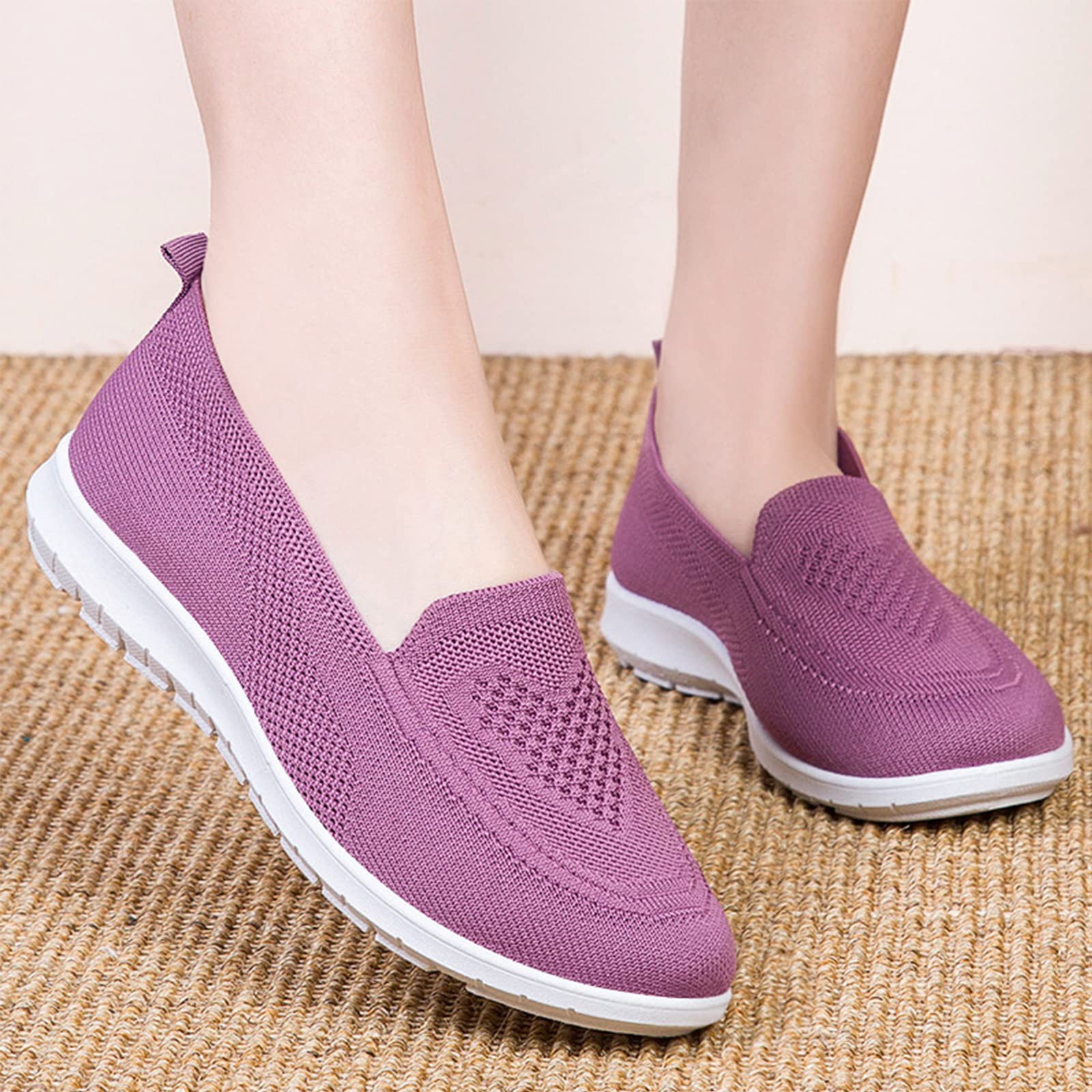UGOSELEC Women's Slip-On Mesh Walking Shoes - Breathable Non-Slip Sneakers for Nurses, Lightweight Athletic Loafers for Work & Casual Wear | Perfect for Hospital Shifts, Walking & Daily Comfort